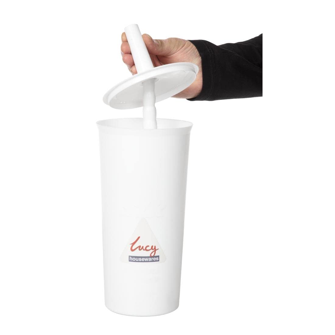 White Toilet Brush and Holder Set - Durable Bathroom Cleaning Tool for Home & Office Use [L569]