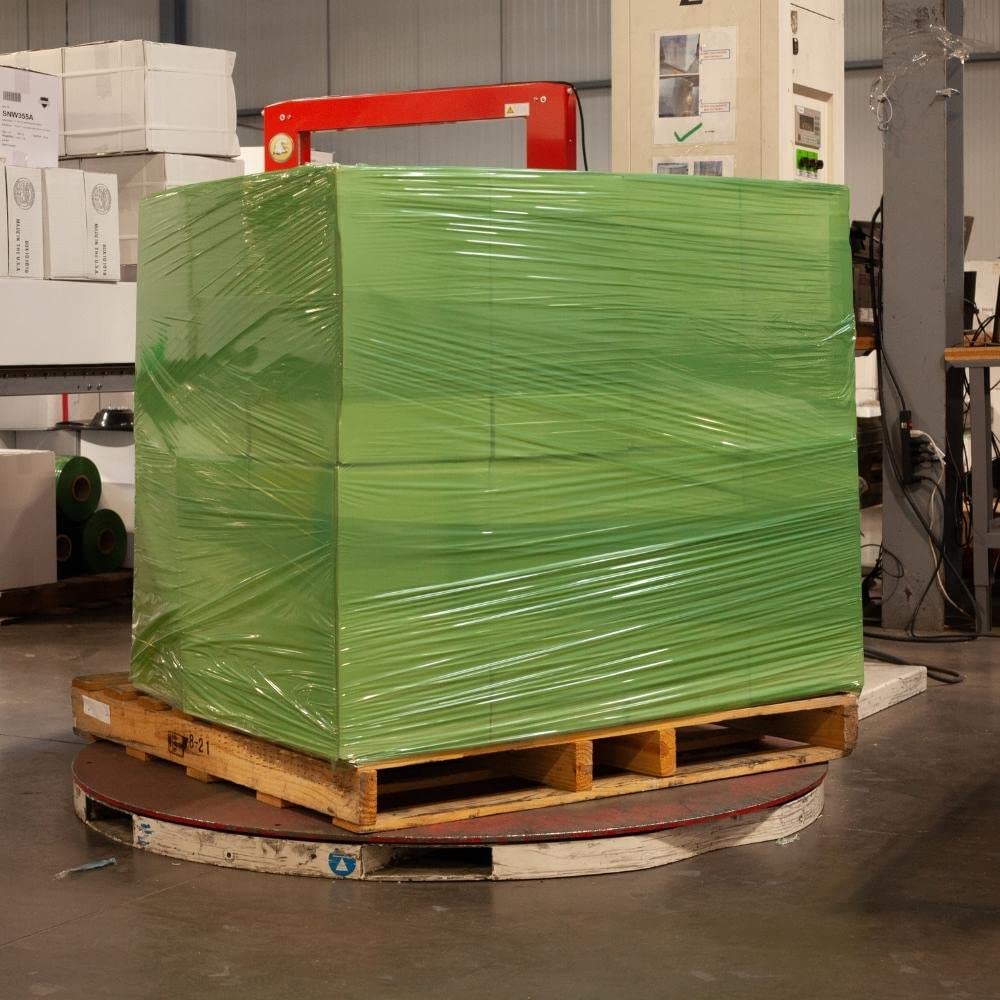 MMBM Green Stretch Wrap - 20 Inch x 5000 Feet, 80 Gauge Plastic Cling Film Roll (1 Pack) for Pallet Wrapping & Color Coding | Heavy-Duty Industrial Packaging, Warehouse & Shipping Supplies