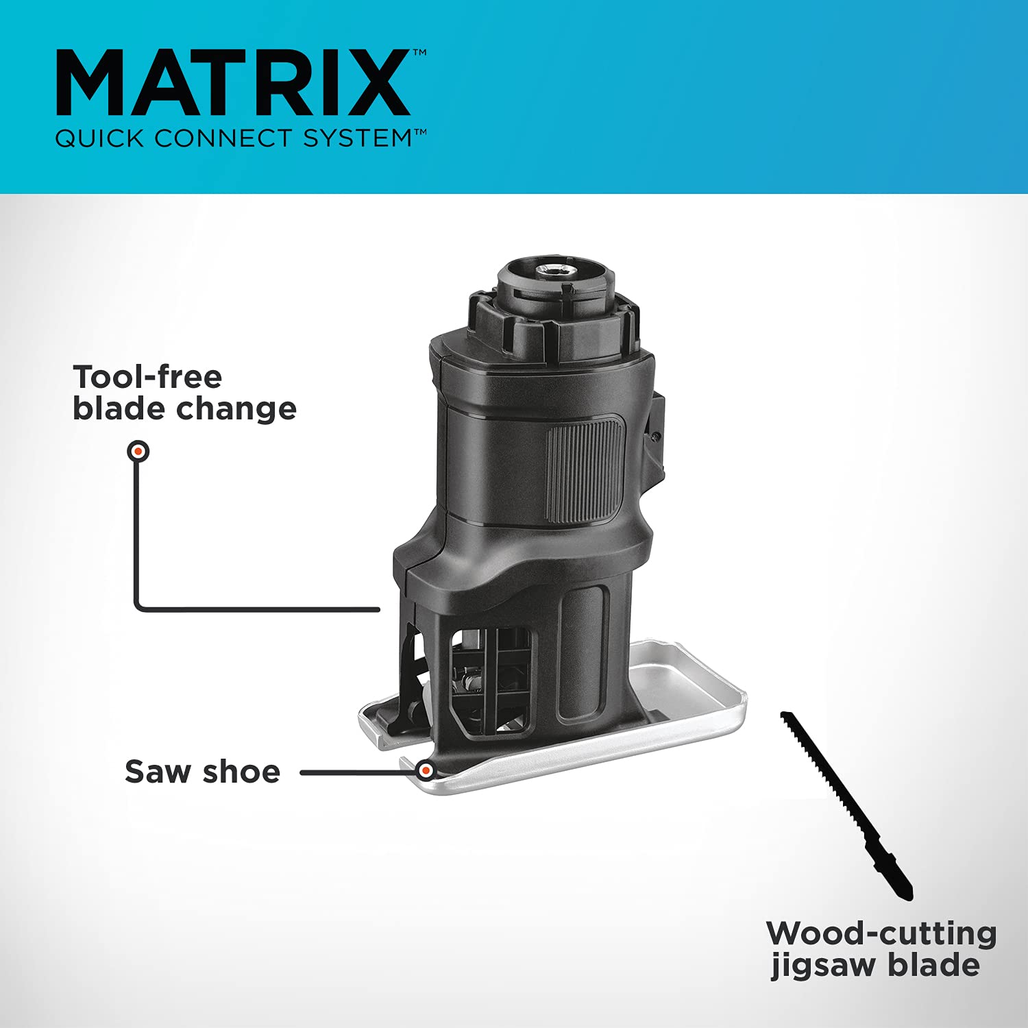 BLACK+DECKER Matrix Jig Saw Attachment For Cordless Drill (BDCMTJS) - Power Tool Accessory for Woodworking, DIY Projects & Home Improvement