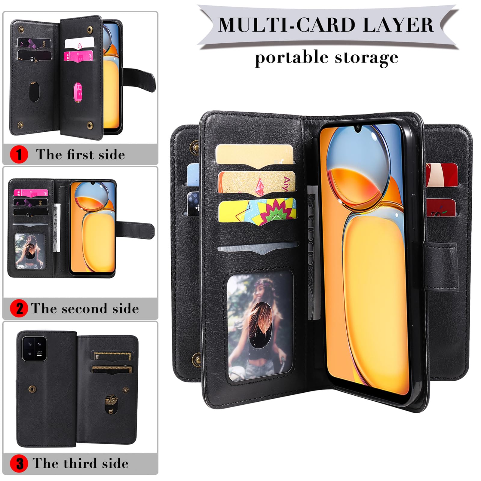 XYX Wallet Case for LG K92 5G - Premium PU Leather Flip Cover with Card Holder & Kickstand (10 Card Slots, Purple) - Perfect for Work, Travel & Everyday Protection