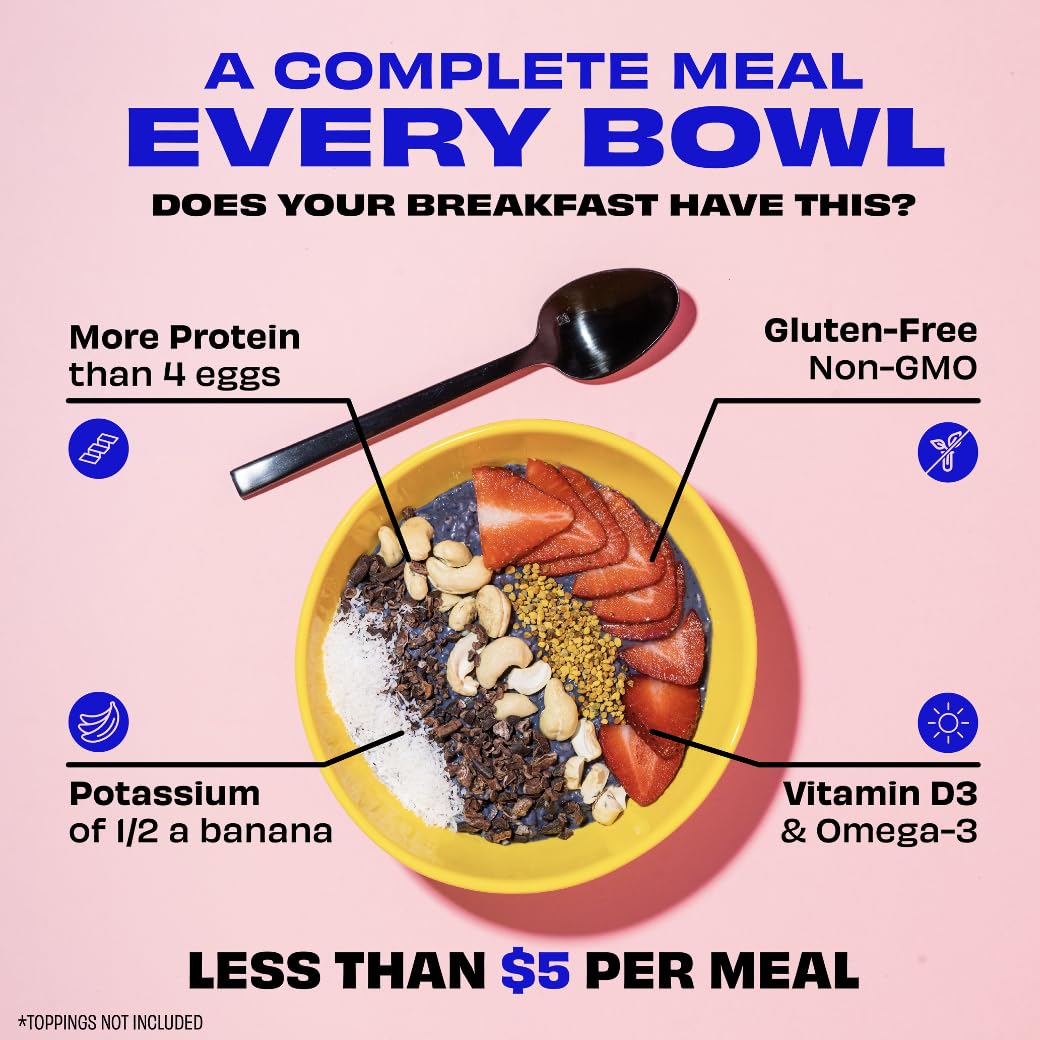 Kreatures of Habit Meal One - Overnight & Instant Superfood Protein Meal Replacement | Gluten Free, Dairy Free, 30g Plant-Based Protein, No Added Sugar | Chocolate Flavor | Pack of 7 | Perfect for Breakfast, Post-Workout & On-the-Go Nutrition