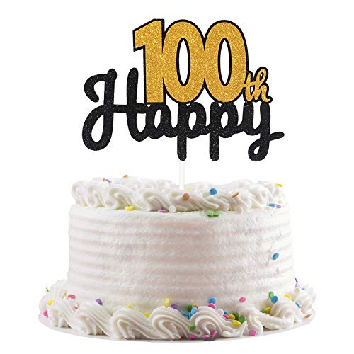 LASKYER 100th Birthday Party Decorations Set - Glitter Cake Topper & Party Supplies for 100 Years Old Celebration | Perfect for Milestone Birthday Parties, Retirement Celebrations & Family Gatherings