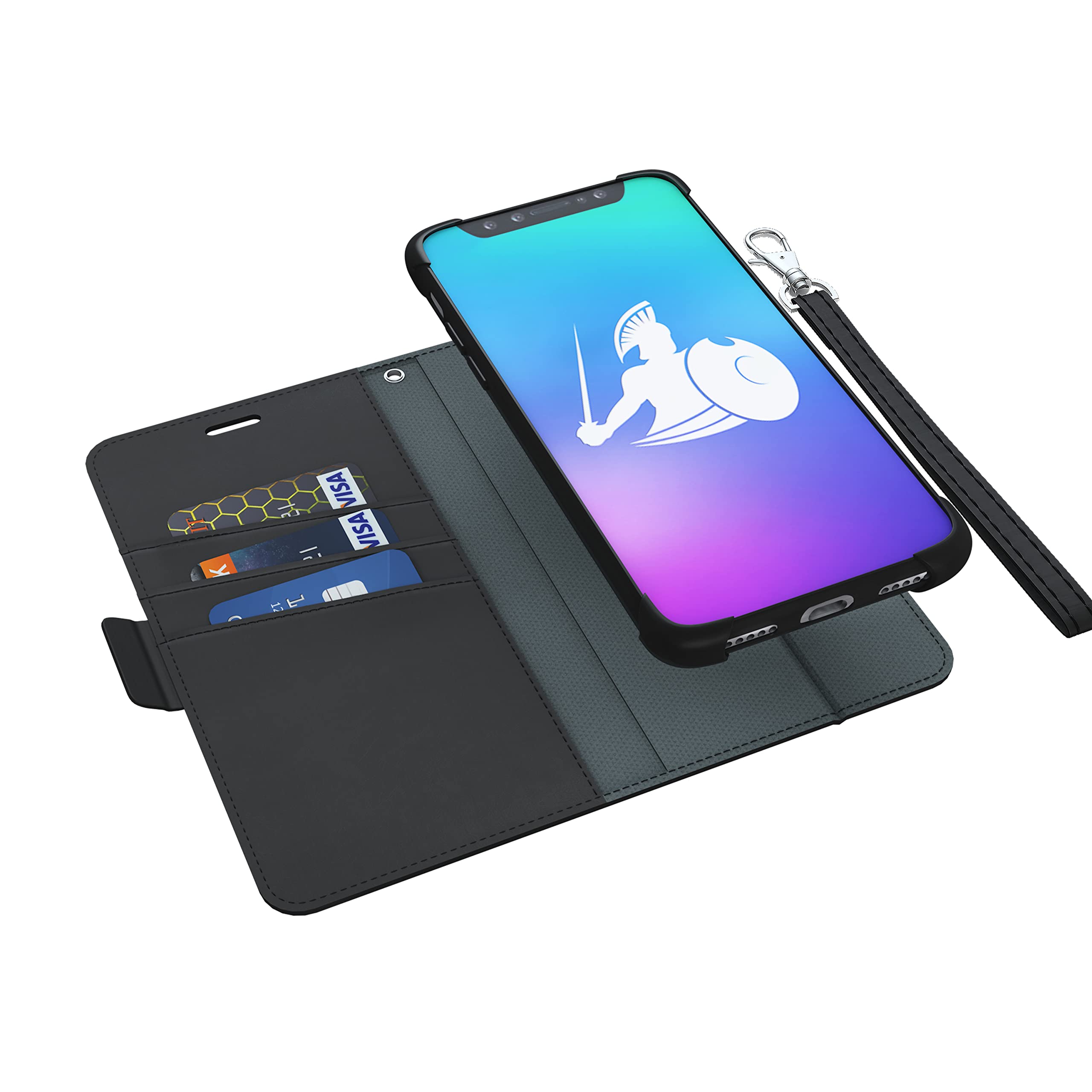 DefenderShield EMF Protection & 5G Anti Radiation iPhone 11 Pro Case - RFID Blocking EMF Shield Detachable Wallet Case Black - Perfect for Travel, Work & Daily Use to Block Harmful Radiation