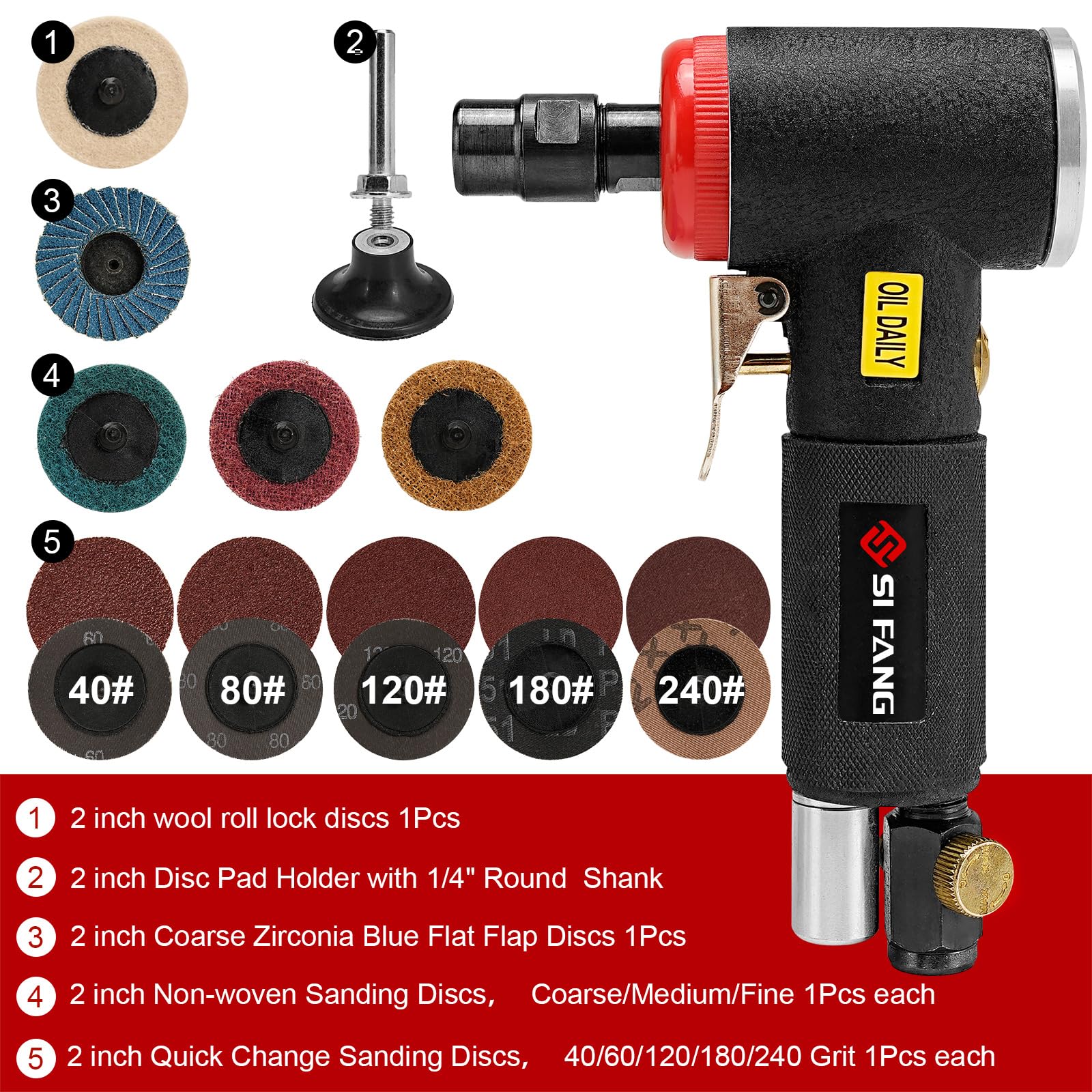 16Pcs Air Die Grinder Kit - 1/4