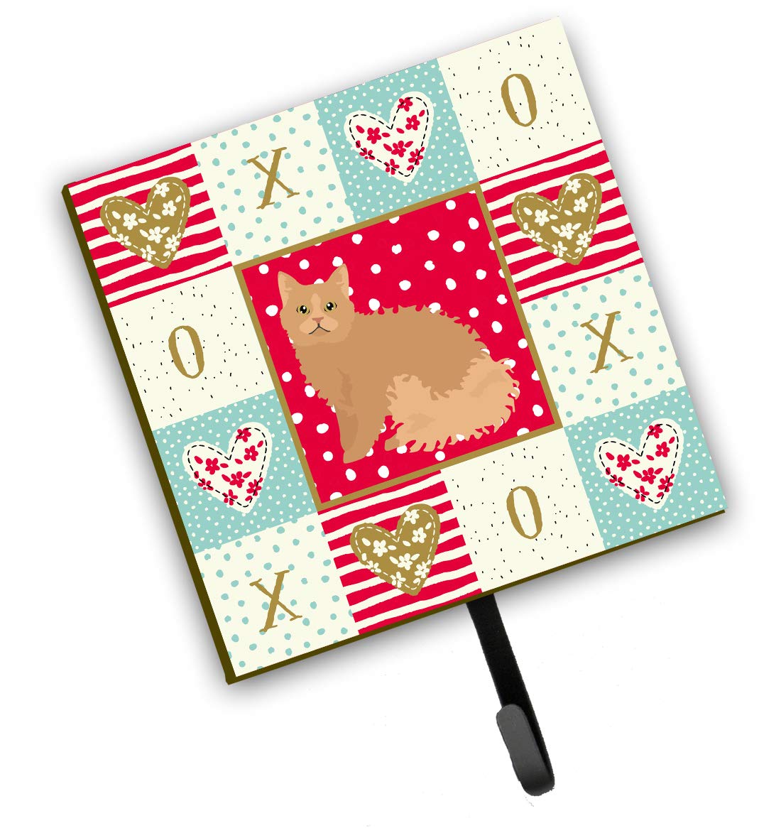 Selkirk Rex Cat Love Leash & Key Holder Hooks - Colorful Wall Decor for Cat Lovers | Perfect for Home, Office & Gift Giving