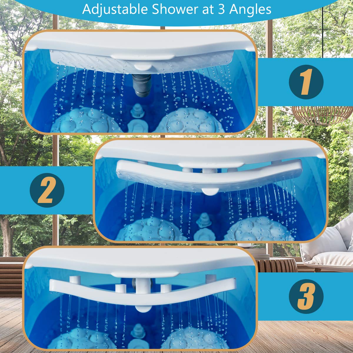 Giantex Electric Foot Spa Bath Massager with Heat - Adjustable Water Shower, Motorized Shiatsu Massage Balls, 2 Maize Rollers, Time & Temperature Control, LED Display - Perfect for Home Relaxation & Pedicure Care (Navy Blue)