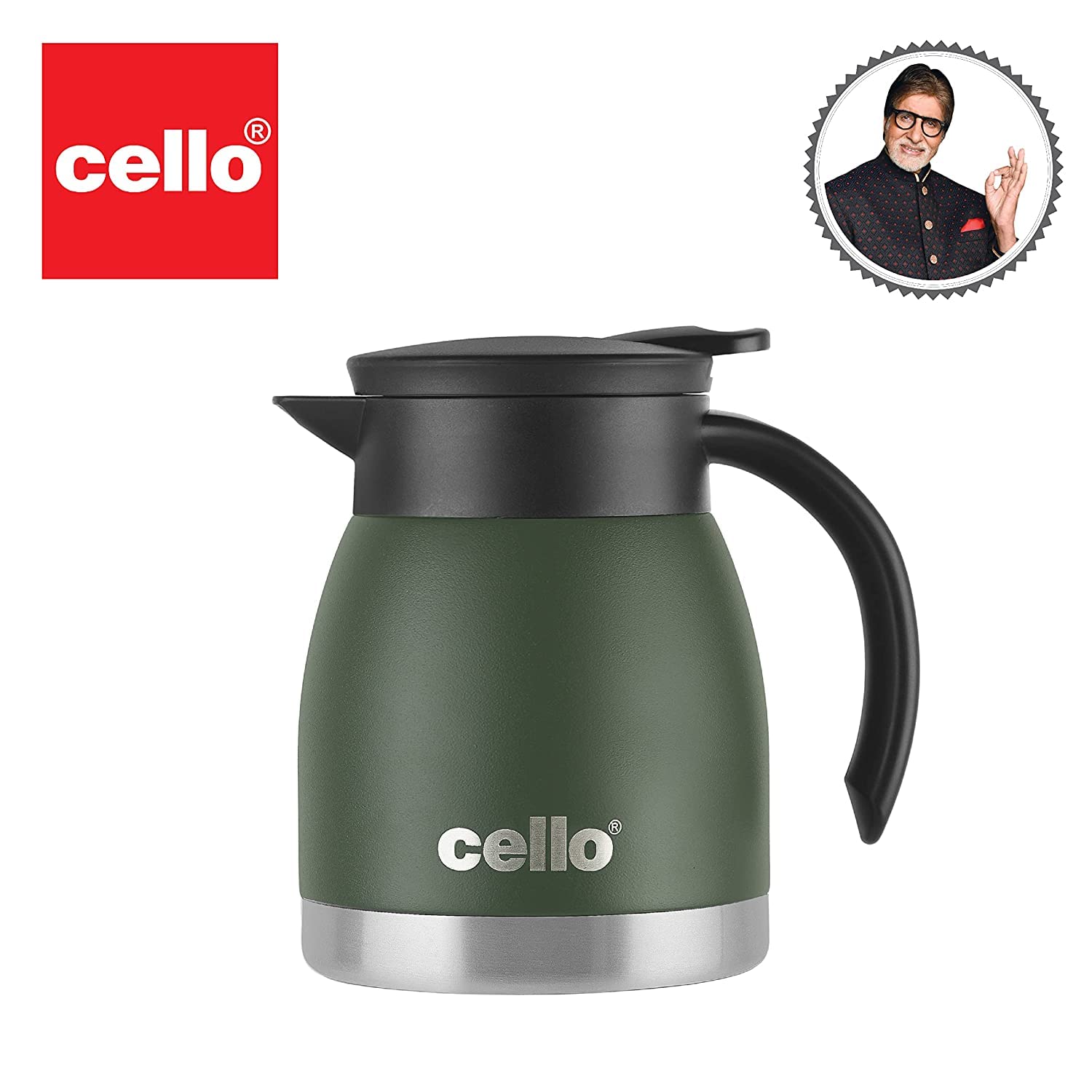 Premium Cello Duro Vacuum Insulated Stainless Steel Teapot - 600ml Hot & Cold Flask with Durable DTP Coating - Perfect for Travel, Office, Home & School - Ideal for Coffee, Tea & Beverages On-The-Go