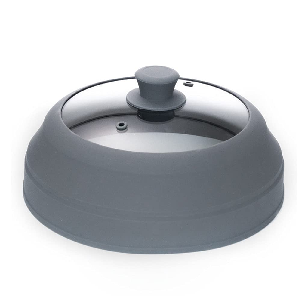 Universal Microwave Splash Cover for Soup Pots & Skillets - Foldable Glass Food Cover for Microwave, Stovetop & Meal Prep | BPA-Free & Dishwasher Safe