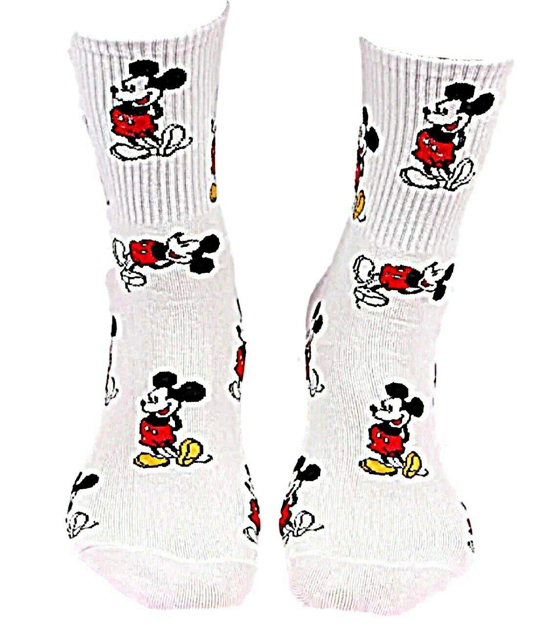 Mickey Mouse Cartoon Character Crew Socks - Soft & Comfortable Cotton Socks for Men Women - Perfect for Disney Fans, Cosplay & Everyday Wear