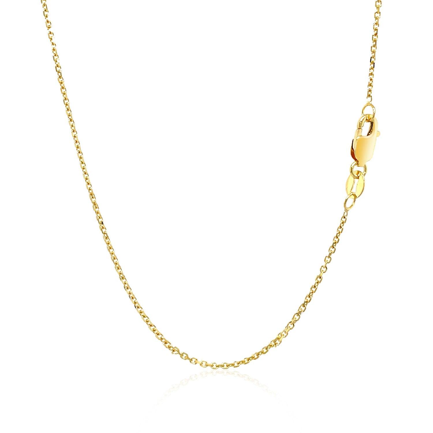 14K Yellow Gold Diamond Cut Cable Link Chain 1.1mm - Dainty & Elegant Jewelry for Women, Perfect for Layering, Gift Giving & Everyday Wear