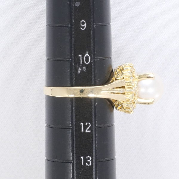 18K Yellow Gold Pearl Diamond Ring for Women - Elegant Bridal Jewelry, Wedding & Engagement Gift - Perfect for Anniversaries, Parties & Special Occasions