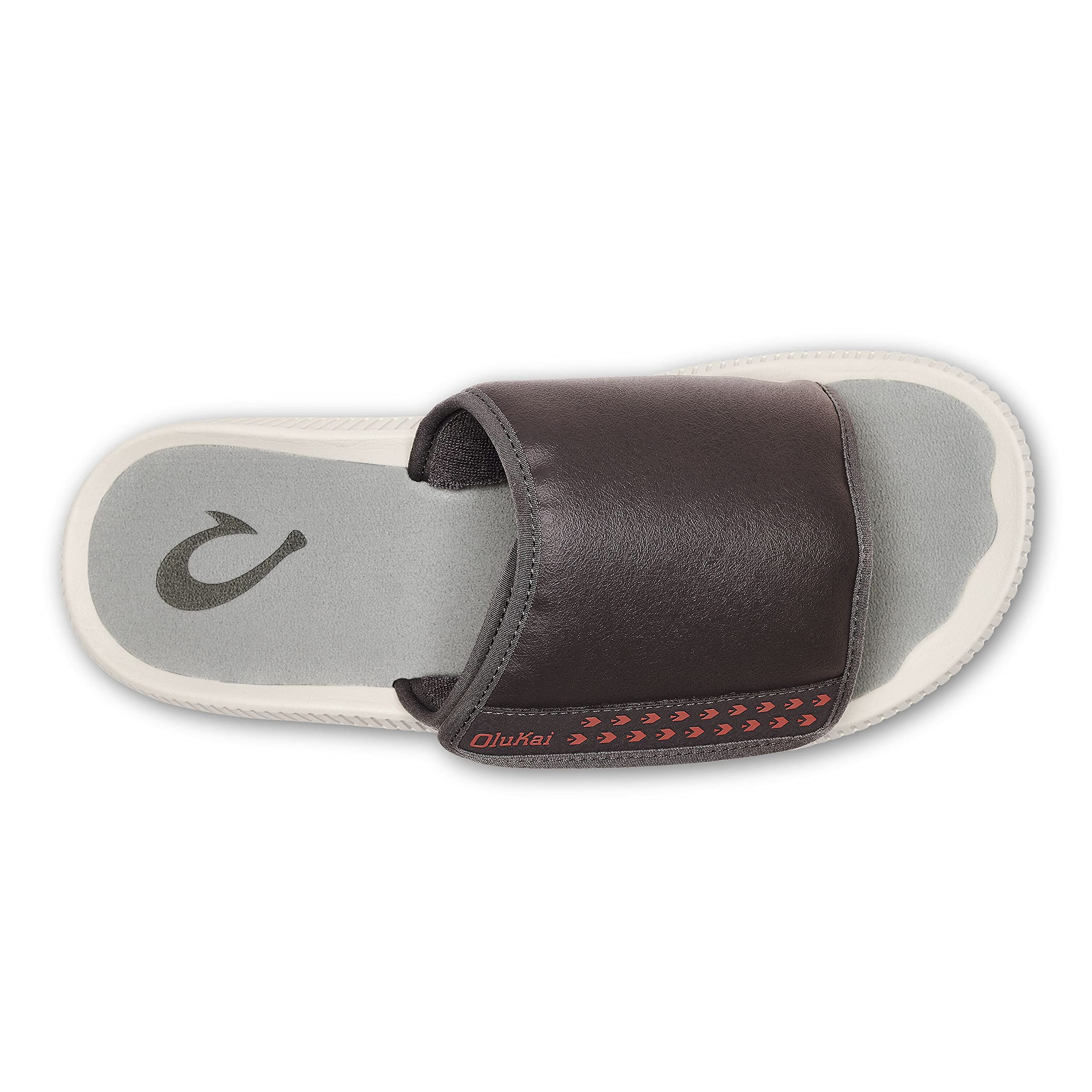 OLUKAI Ulele Olu Men's Slide Sandals - Water Resistant Beach Shoes with Adjustable Straps & Comfort Fit - Non-Slip Wet Grip Rubber Soles for Pool, Beach, and Outdoor Activities