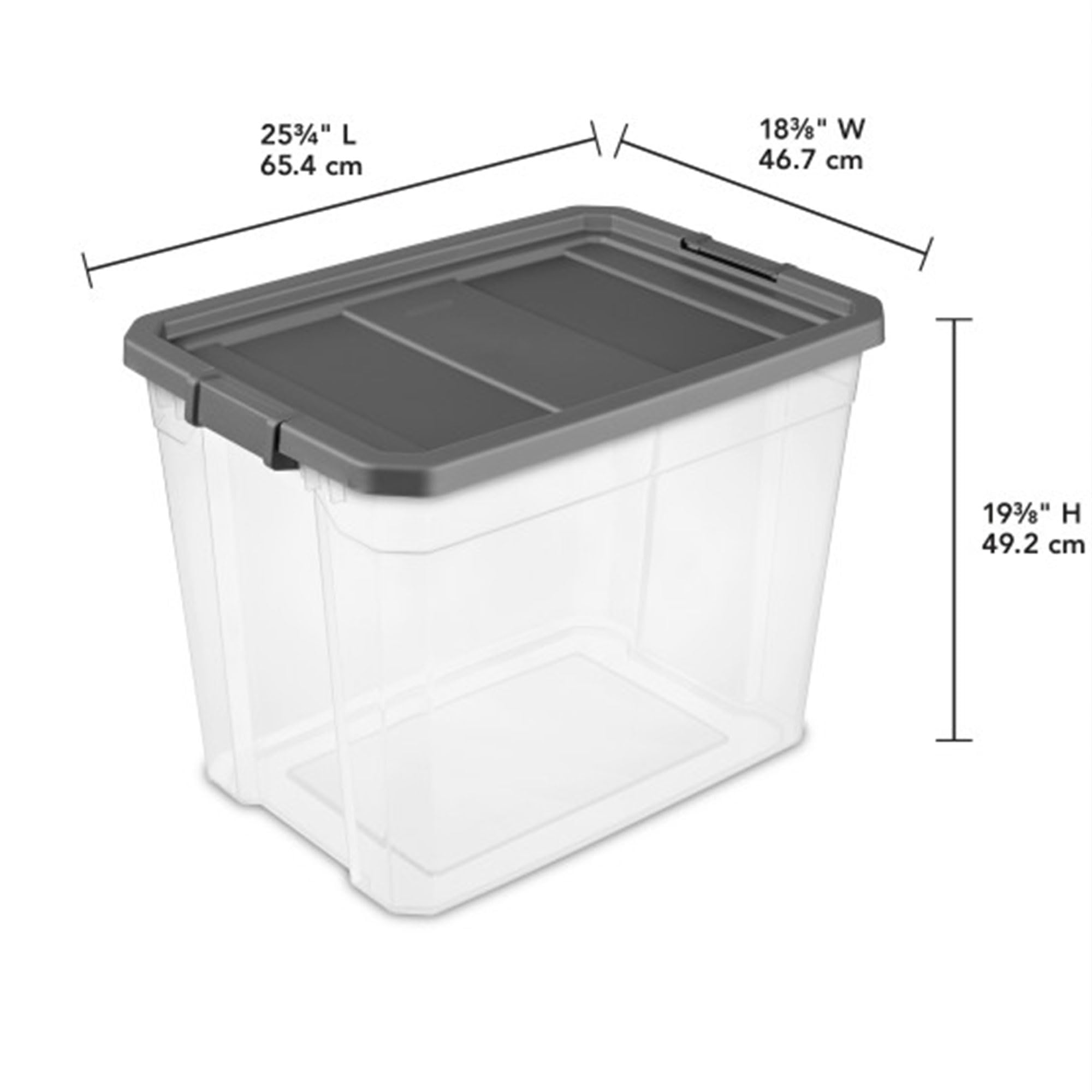 Sterilite 8-Pack Modular Stacker Box - Clear Plastic Storage Bins with Secure Latching Lids (108 Quart) - Durable Stackable Organizer for Home, Office & Garage Storage Solutions