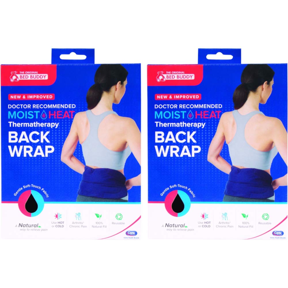 Bed Buddy - Moist Heat Thermatherapy Back Wrap for Pain Relief (Pack of 2) | Microwaveable Heating Pad for Back Pain, Muscle Soreness & Menstrual Cramps