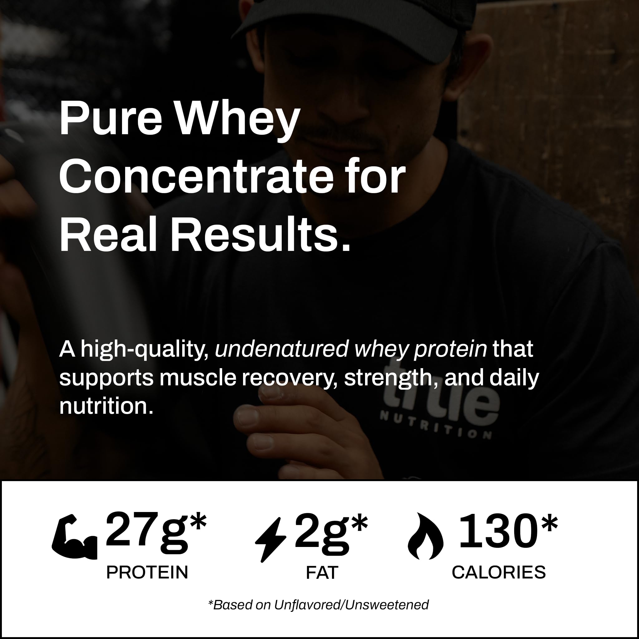 True Nutrition Whey Protein Concentrate Powder - 100% Pure Fast-Acting Low Carb Protein with Essential Amino Acids & High Leucine - Chocolate Fudge Brownie Flavor - 1lb for Post-Workout Recovery & Muscle Building