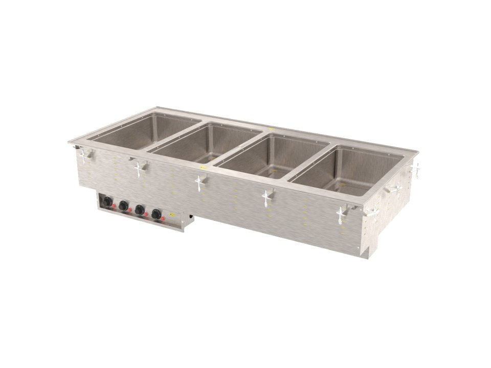 Vollrath Drop-In Hot Food Well with Infinite Temperature Controls & Drain - Holds 4 Full-Size Pans for Buffets, Catering & Commercial Kitchens