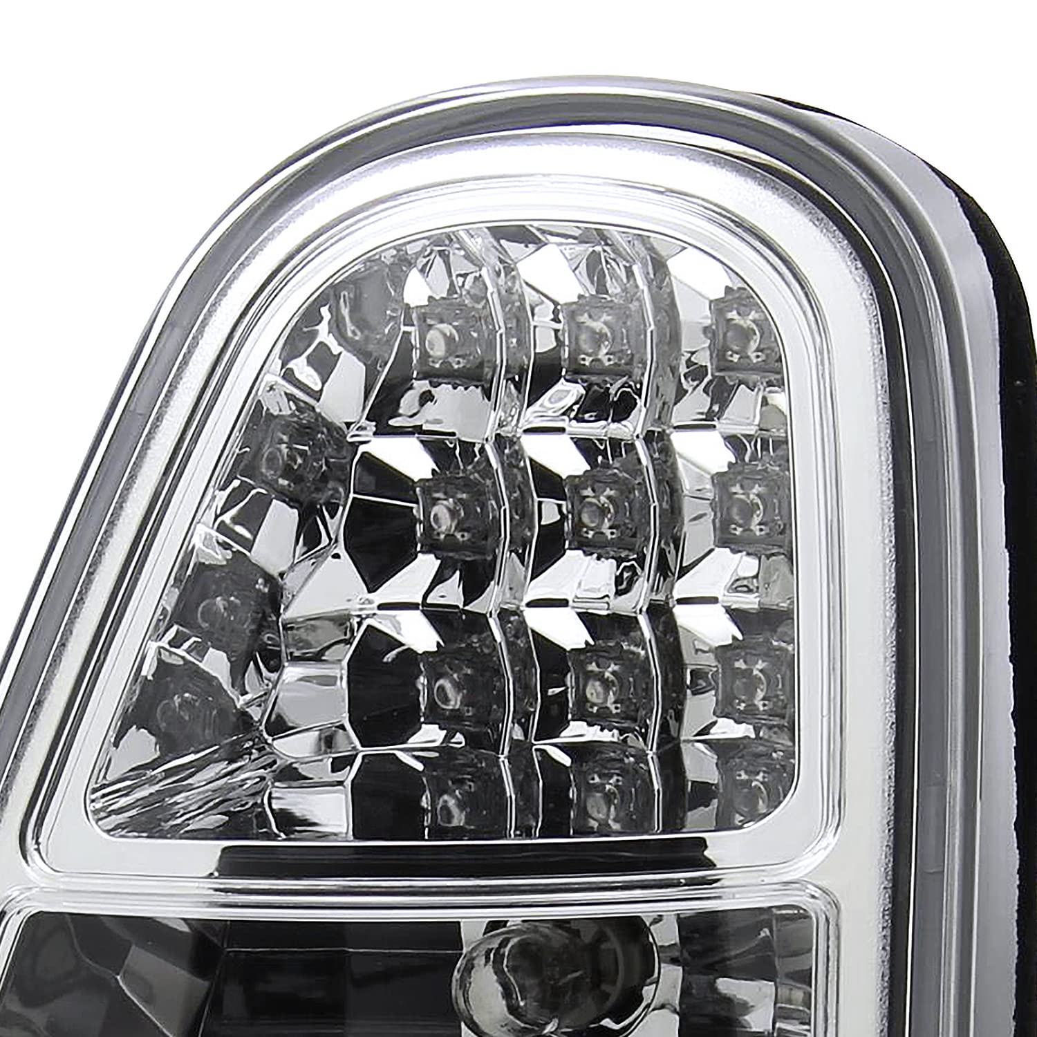Spec-D Tuning Chrome Housing Clear Lens LED Tail Lights for 2005-2006 Mini Cooper S - Left & Right Pair Assembly - Upgrade Car Rear Lights for Enhanced Visibility & Style