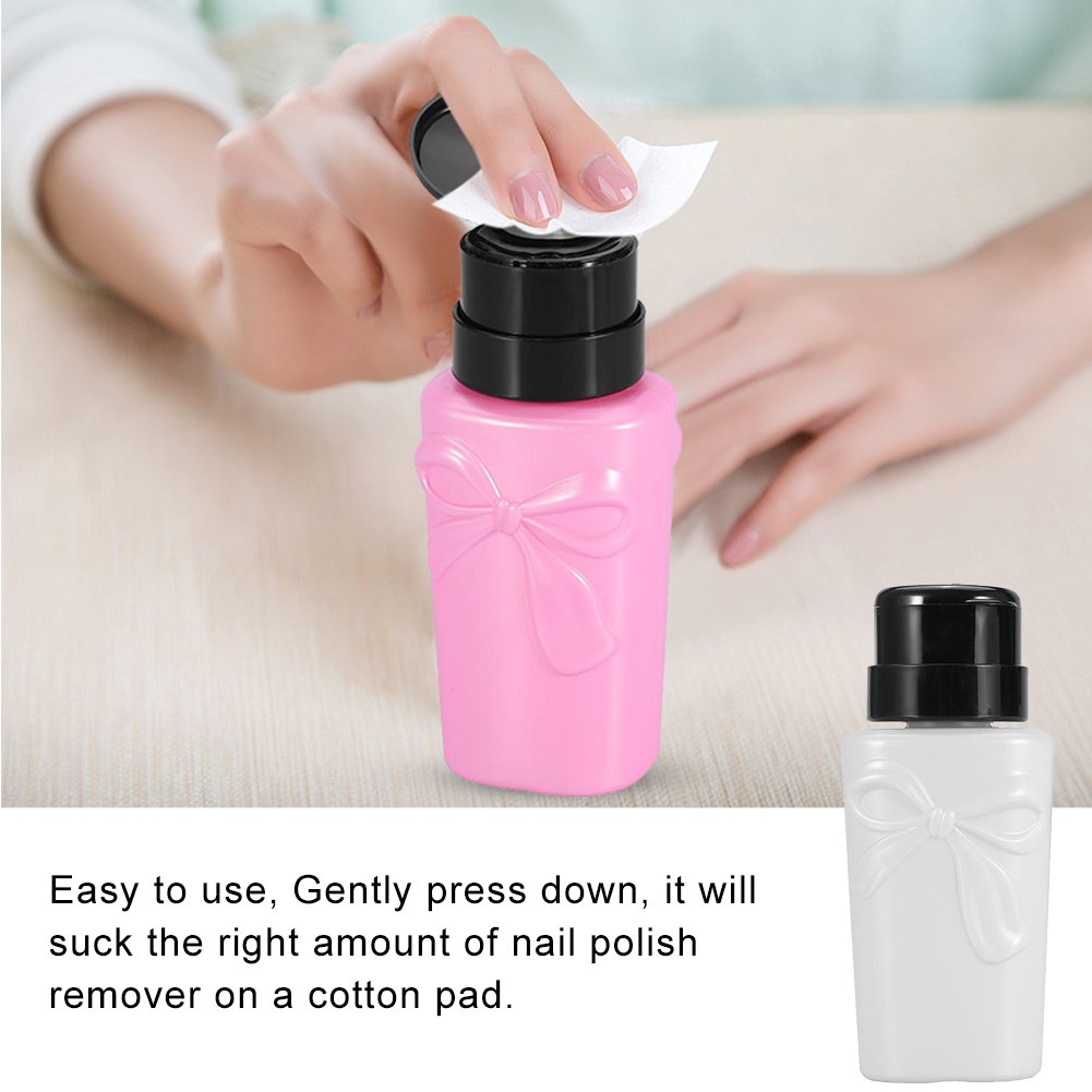 230ML Empty Plastic Pump Dispenser Bottle (2PCS) - Portable Nail Polish Remover & Art Tool for Salon, Home & Travel Use
