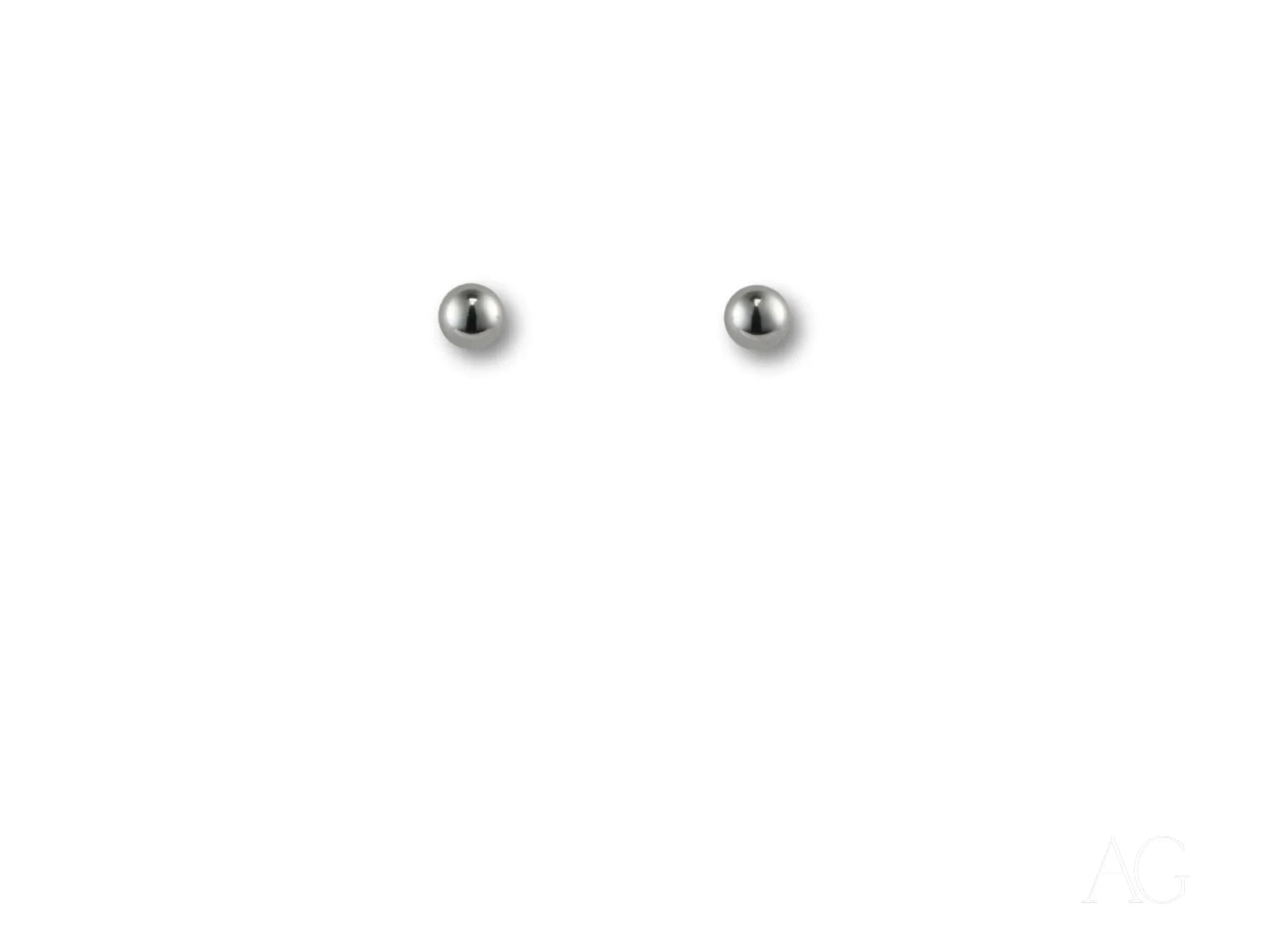 18K White Gold 4mm Ball Stud Earrings for Kids Girls - Hypoallergenic Children's Jewelry for Birthdays, Gifts & Special Occasions