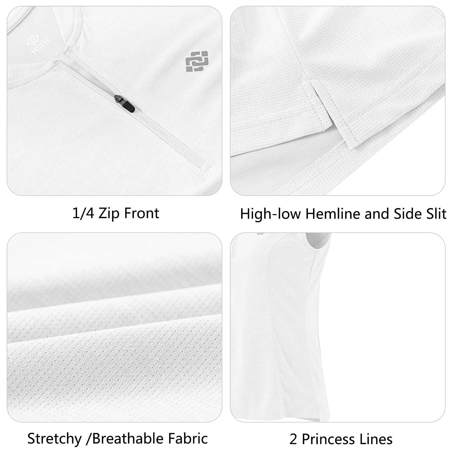 Women's Sleeveless Quick Dry UPF 50+ Sports Shirt - Tennis Golf Pickleball T-Shirt with Zipper for Active Women | Perfect for Outdoor Workouts, Gym & Summer Sports