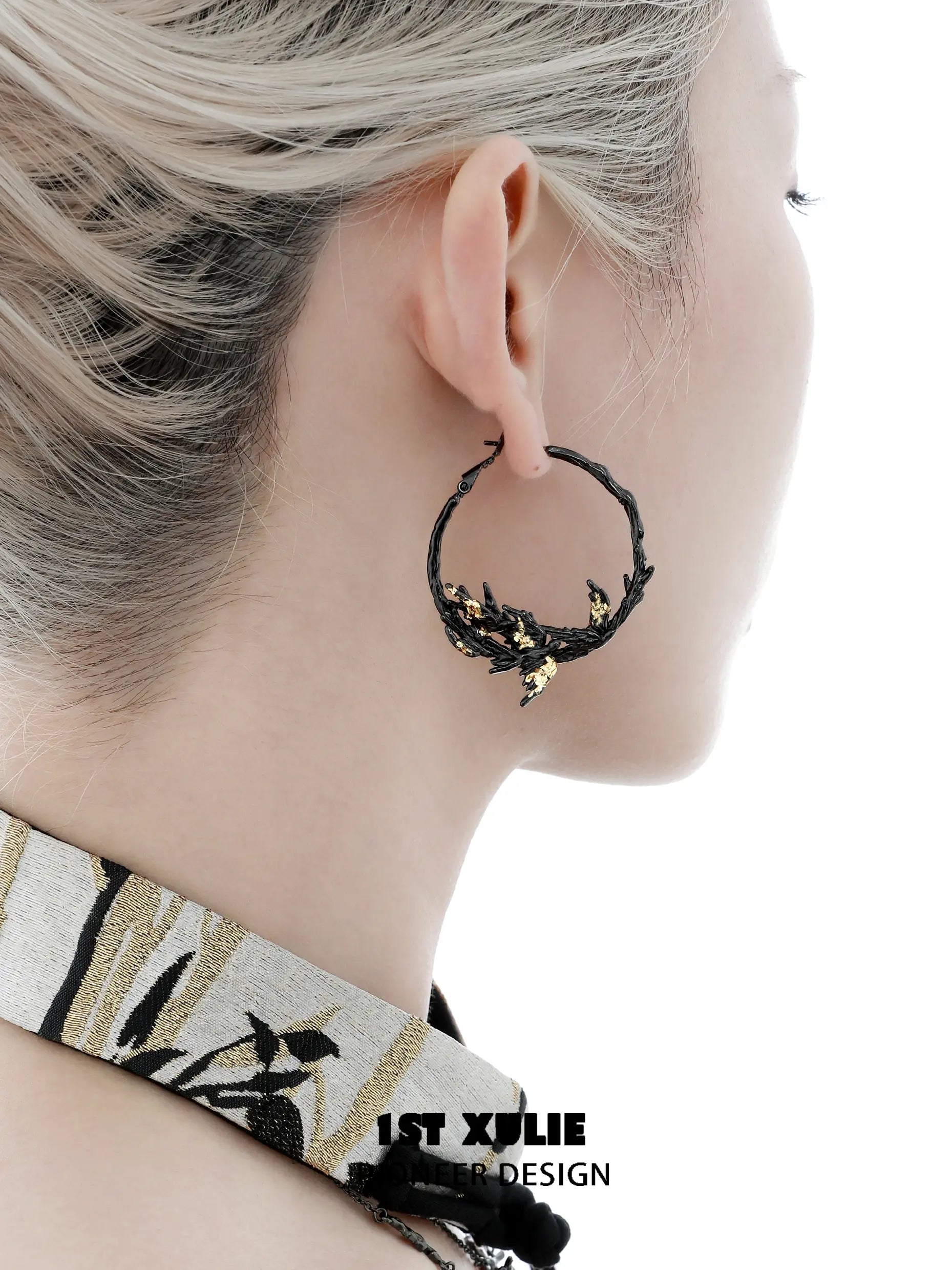 18K Gold Plated Swallow Earrings with Gold Leaf Design - Elegant Handmade Jewelry for Women, Perfect for Weddings, Parties & Special Occasions