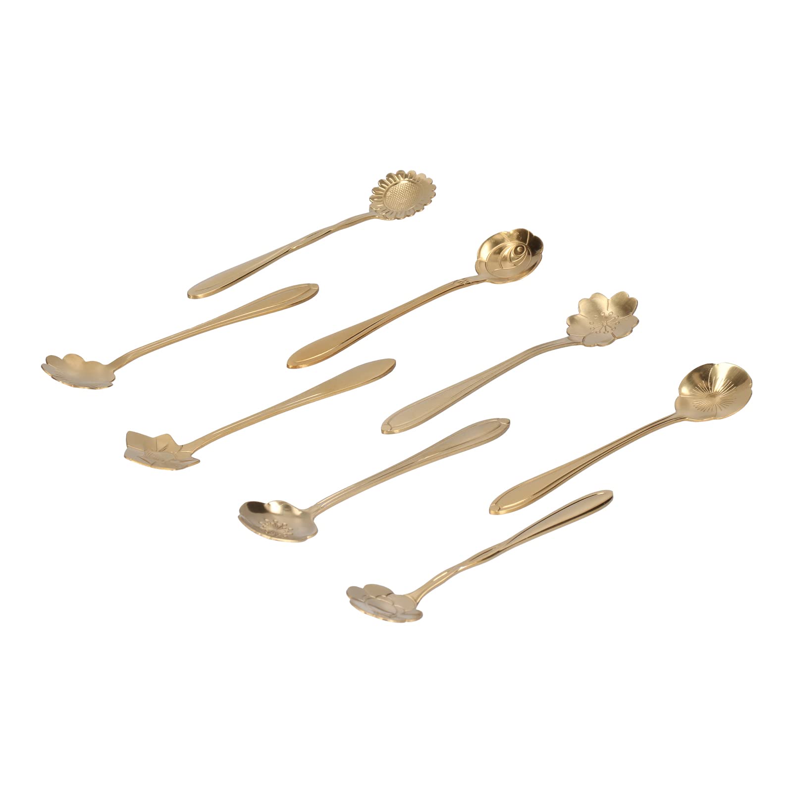 **Gold Coffee Scoop with Floral Design - Perfect for Measuring Coffee, Sugar & Spices - Ideal Gift for Kitchen & Coffee Lovers**    *Use Case: Great for home baristas, coffee shops, or as a thoughtful housewarming gift for kitchen enthusiasts.*
