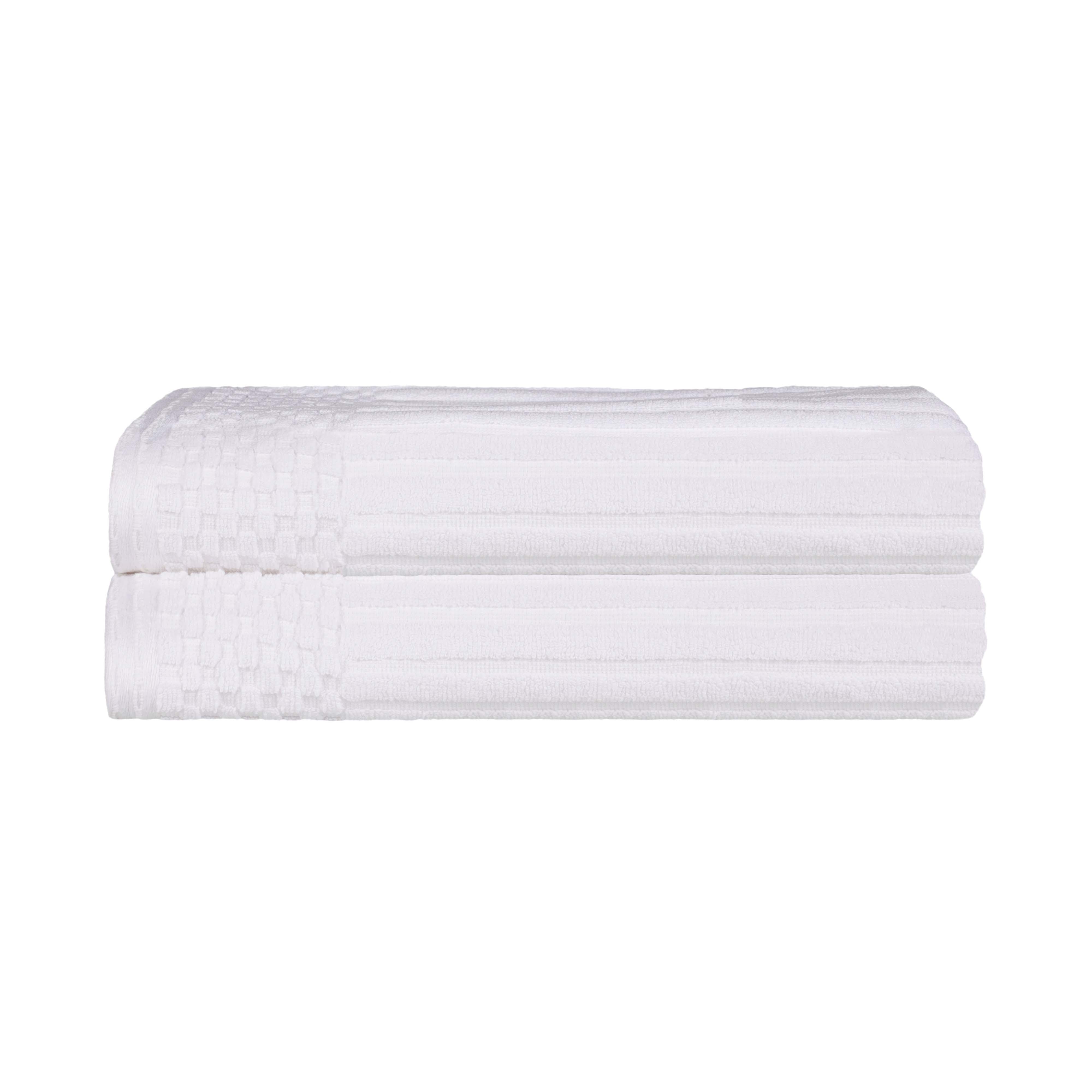 Premium Cotton Ribbed Textured Bath Towel Set - Ultra Absorbent 2-Piece Towel Collection for Spa, Bath & Luxury Home Use