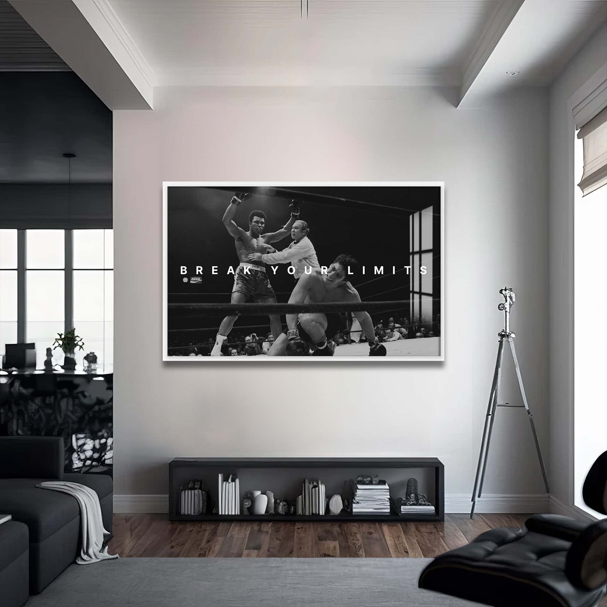 Muhammad Ali Break Your Limits Motivational Quote Wall Art - Perfect for Home Gym Office Decor & Boxing Enthusiasts