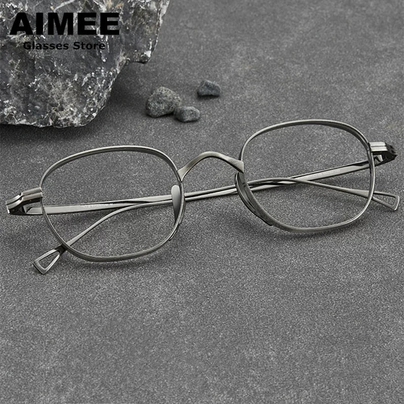 Aimee Women's Full Rim Square Titanium Eyeglasses Frame 65114 - Lightweight Durable Glasses for Work, Reading & Fashion Accessories