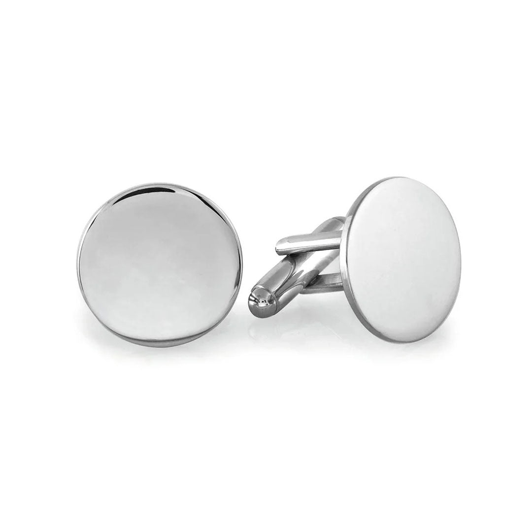 Elegant Silver Plated Polished Round Cufflinks for Men - Perfect for Weddings, Business Meetings & Formal Events