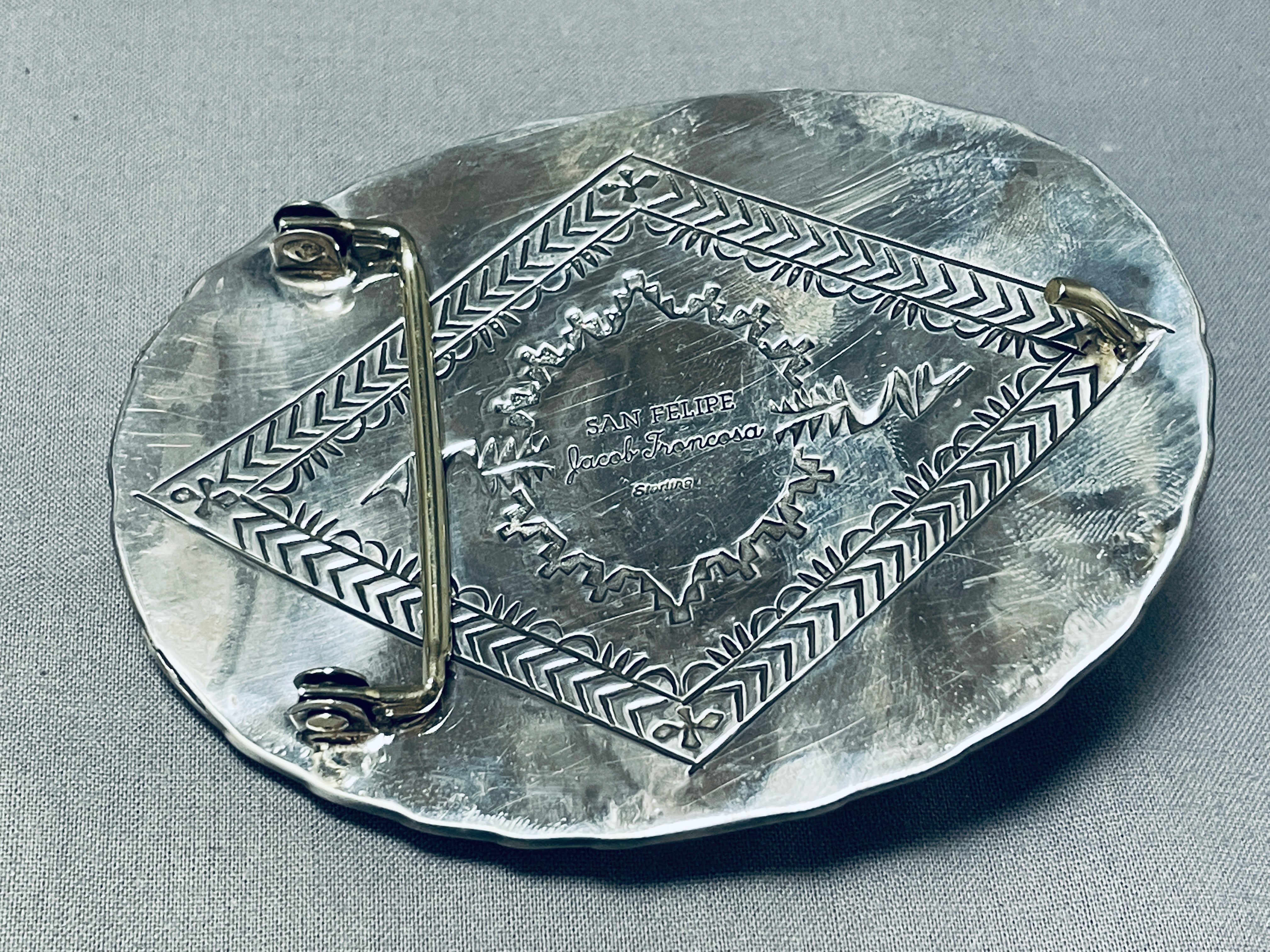 Authentic 166g Buffalo Head Native American Turquoise Sterling Silver Belt Buckle - Handcrafted Jewelry for Western Fashion & Native American Style Accessories