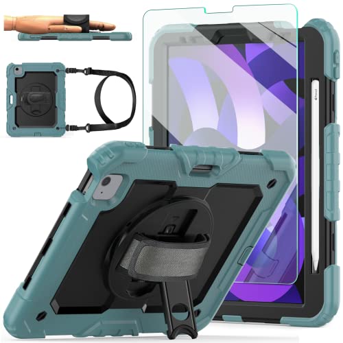 Teal & Black Case + Glass Screen Protector