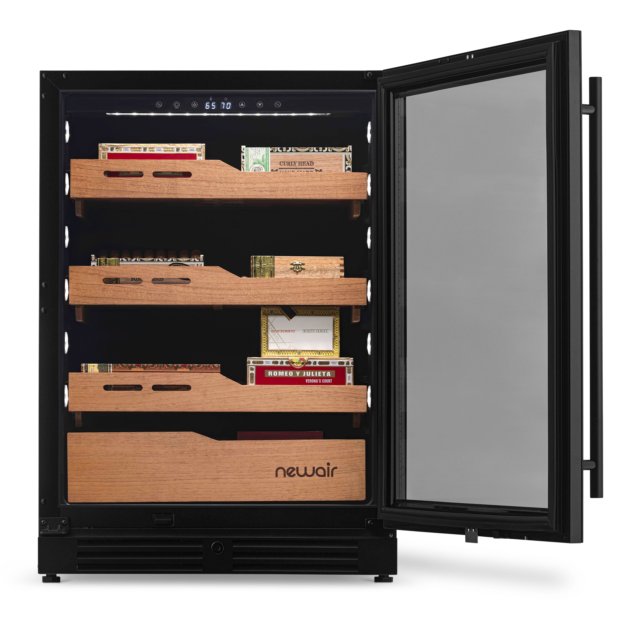 Newair® 1500-Count Electric Cigar Humidor Cabinet - Freestanding or Built-In Wine Cooler Conversion - Perfect for Cigar Aficionados & Home Bars