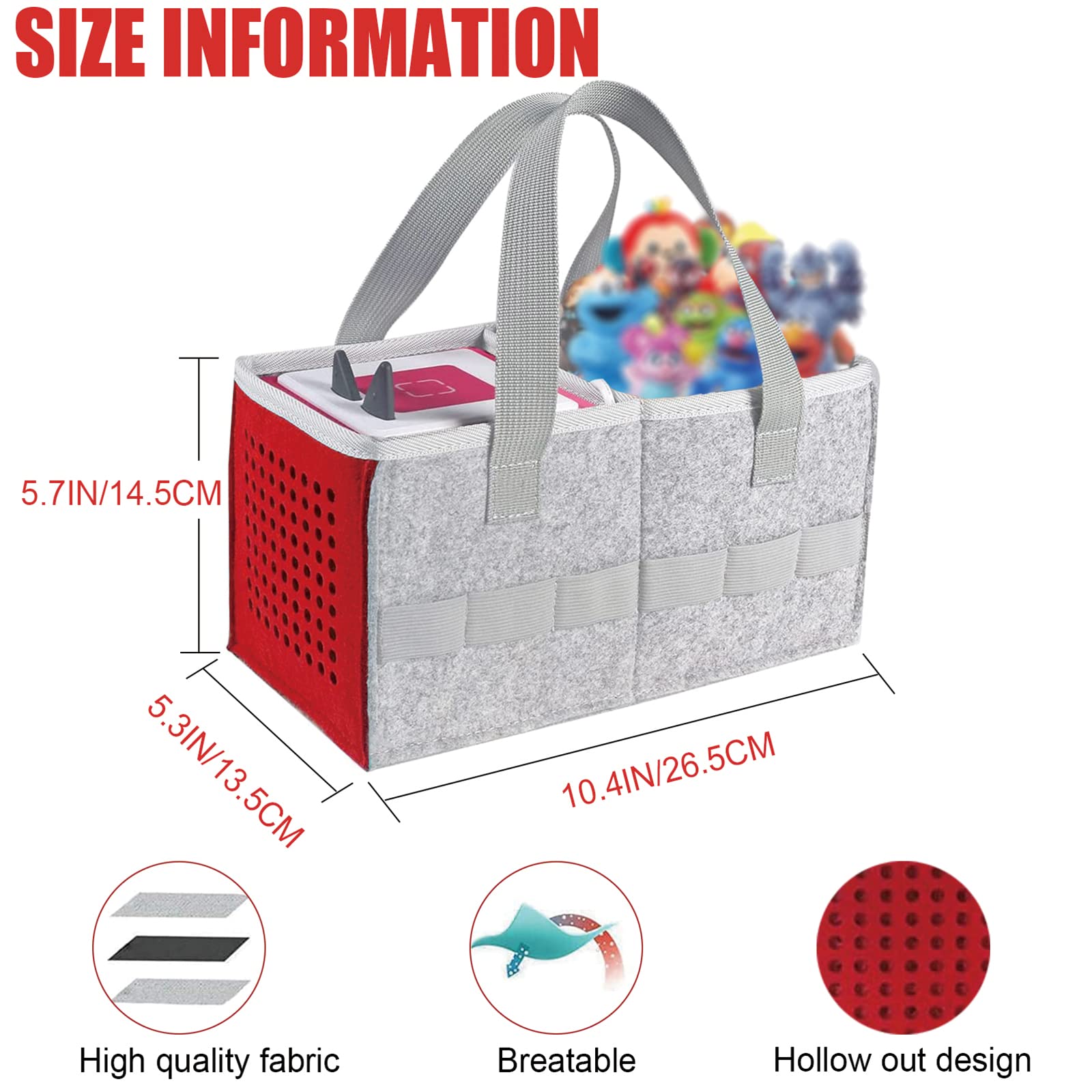 Toniebox Tote Bag - Portable Carrying Case for Audio Player & Figures, Kids Organizer for Travel & Play (Red)