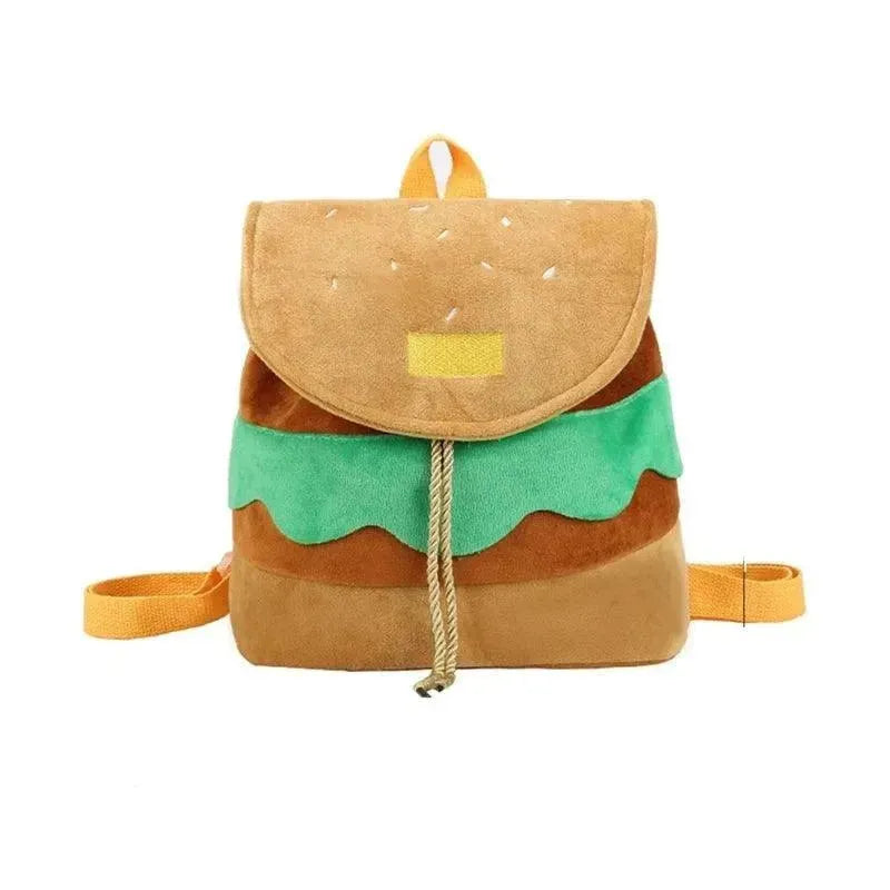 Hamburger Shaped Drawstring Backpack for Kids & Adults - Fun Fast Food Themed Gym Bag for School, Sports, and Travel Accessories