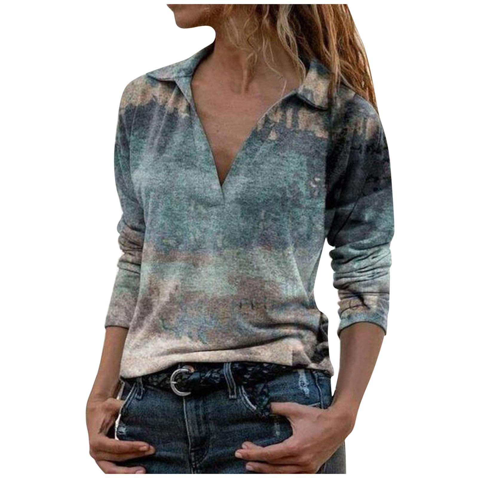 Masbird Women's Long Sleeve Henley T-Shirt - Casual Button Down Blouse Pullover Top for Everyday Wear, Work & Outings