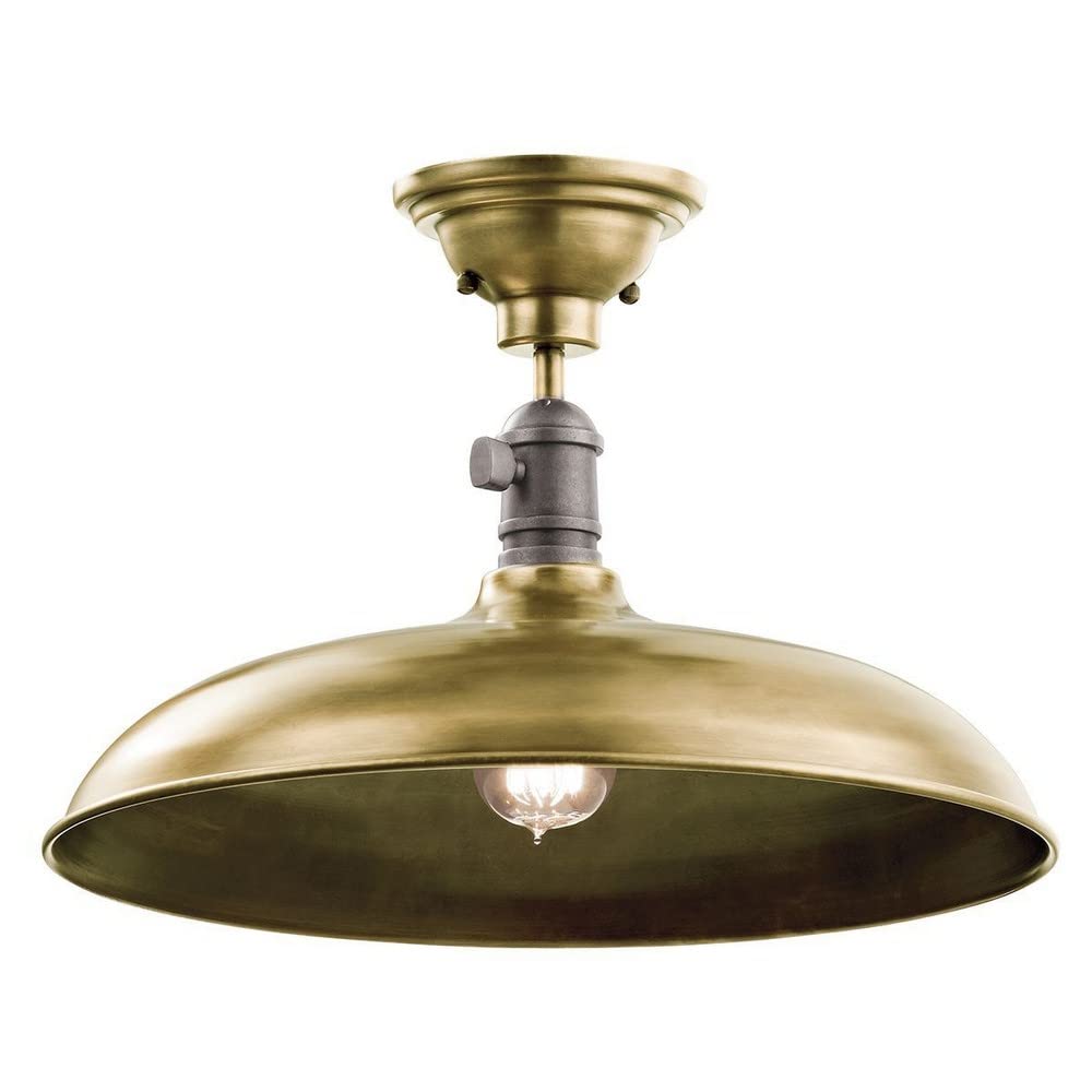 Vintage Farmhouse Pendant Light Fixture - 1 Light Metal Shade in Olde Bronze Finish | Rustic Kitchen Island Lighting, Dining Room Chandelier, Entryway Hanging Lamp