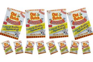 Old Dutch Onion & Garlic Potato Chips 7.8oz (12 Pack) - Crunchy Canadian Imported Snacks for Parties, Picnics & Game Nights