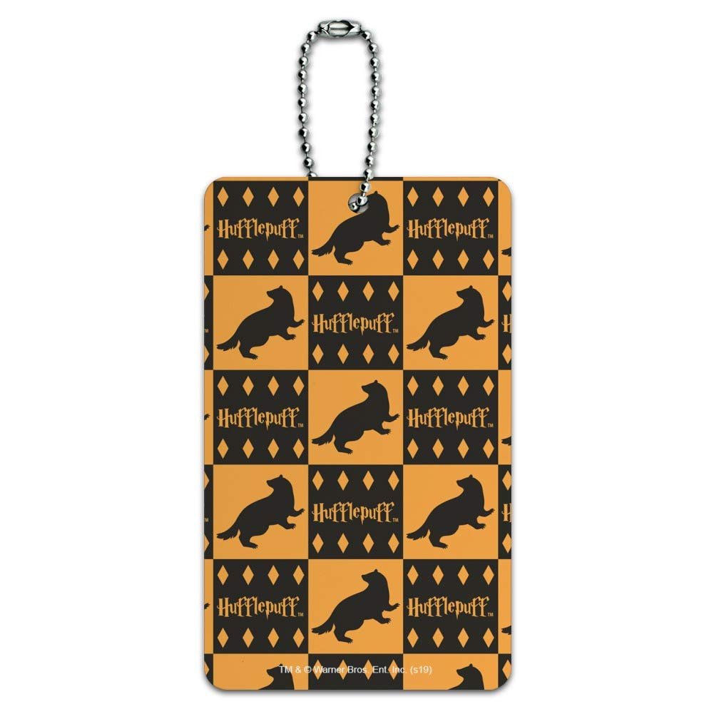 Harry Potter Hufflepuff Themed Luggage Tag - Waterproof Suitcase ID Card for Carry-On Bags - Perfect for Travel, Cosplay, and Harry Potter Fans