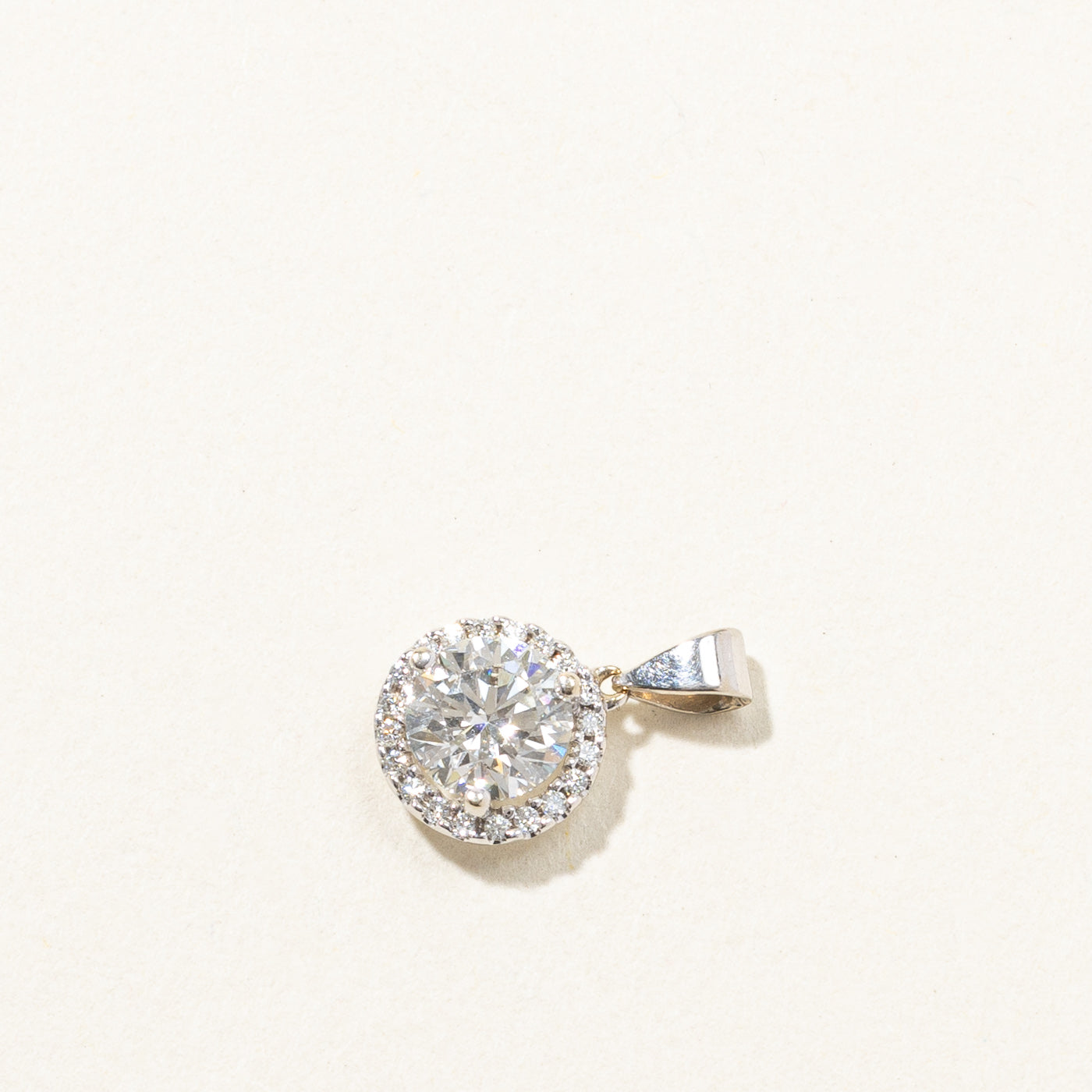 1.19ctw Diamond White Gold Halo Pendant Necklace - SI2 Clarity, E Color | Elegant Jewelry Gift for Women, Perfect for Anniversaries & Special Occasions