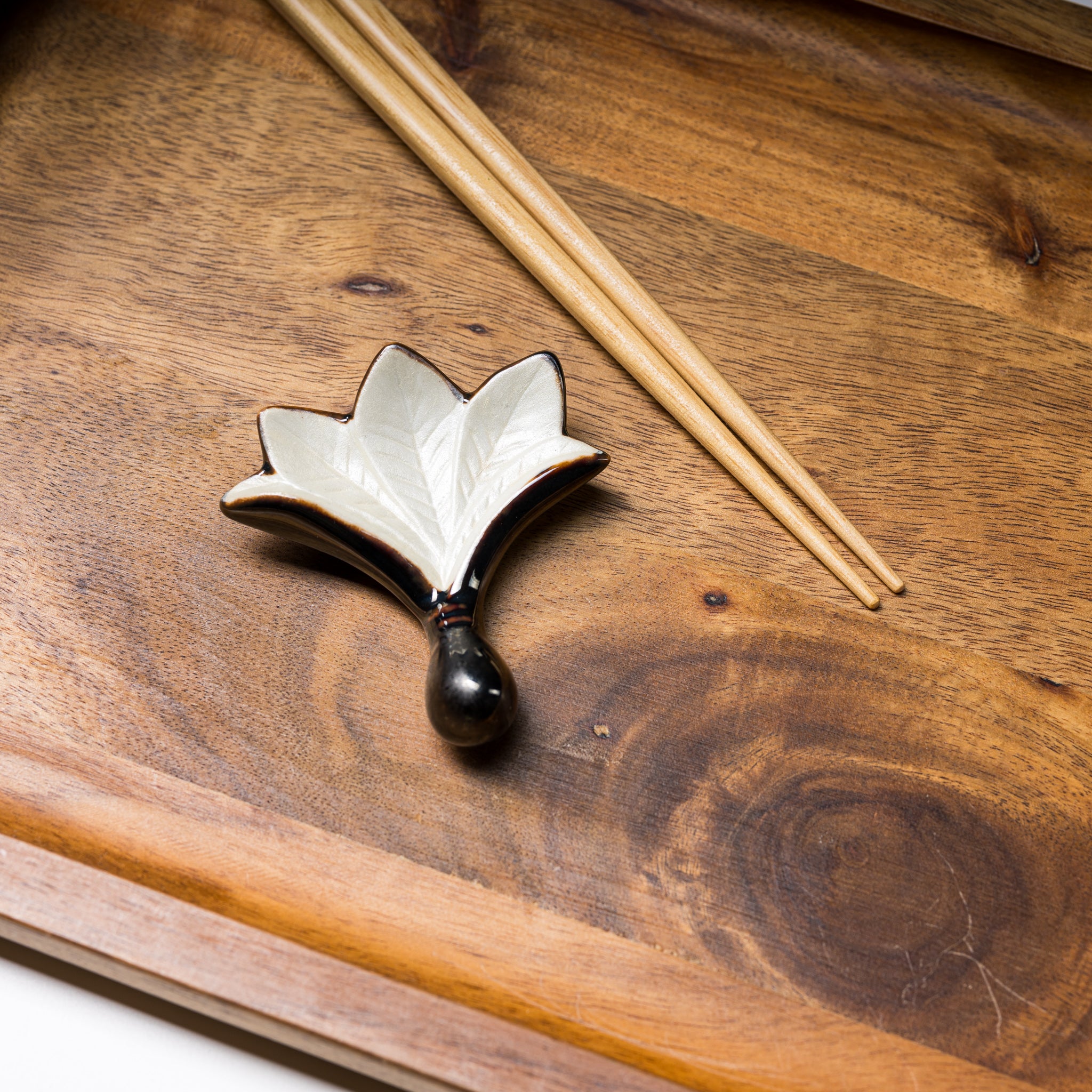 Authentic Arita Ware Japanese Chopstick Rest - Silver Wing Design | Elegant Tableware for Sushi, Ramen & Asian Dining
