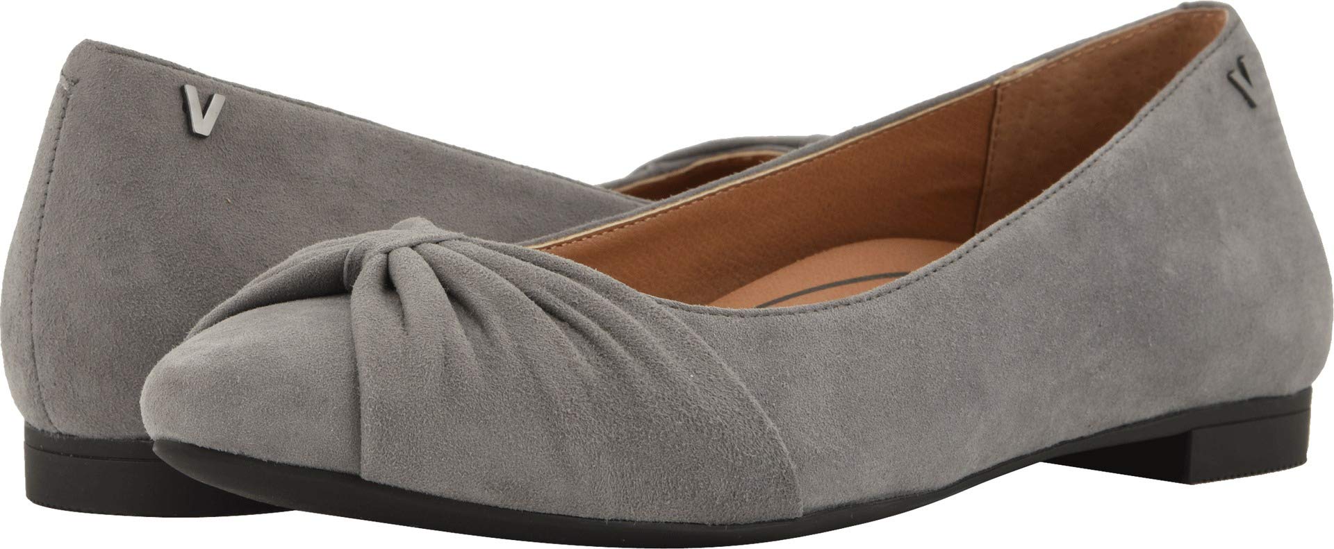 Vionic Gramercy Charcoal Slip-On Loafers for Women - Comfortable Orthotic Support Shoes for Plantar Fasciitis & Arch Pain - Perfect for Work, Travel & Casual Wear