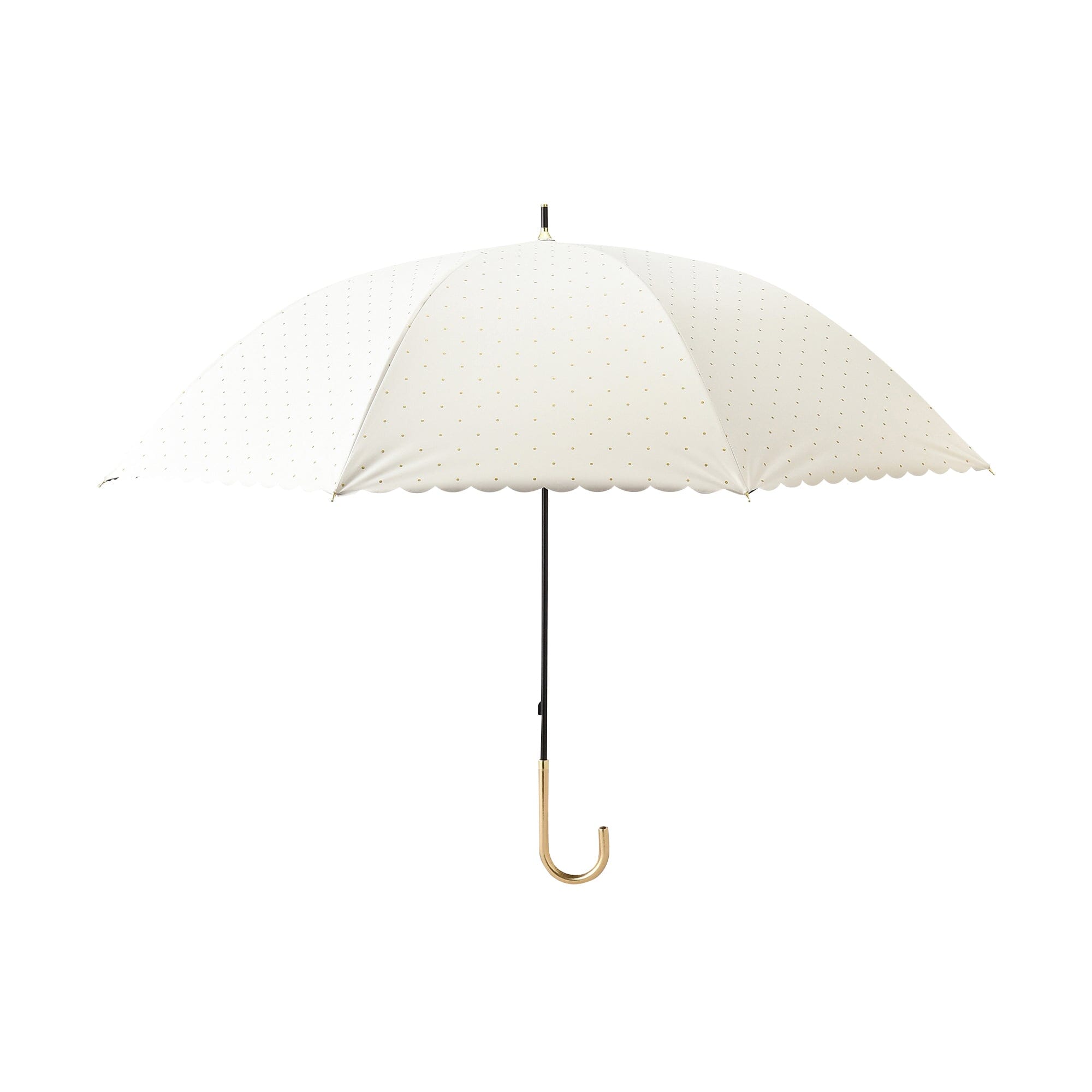 Dot Glitter Heat Cut Long Umbrella 58cm White - UV Protection & Waterproof for Sunny and Rainy Days - Perfect for Beach, Outdoor Events, and Daily Commute
