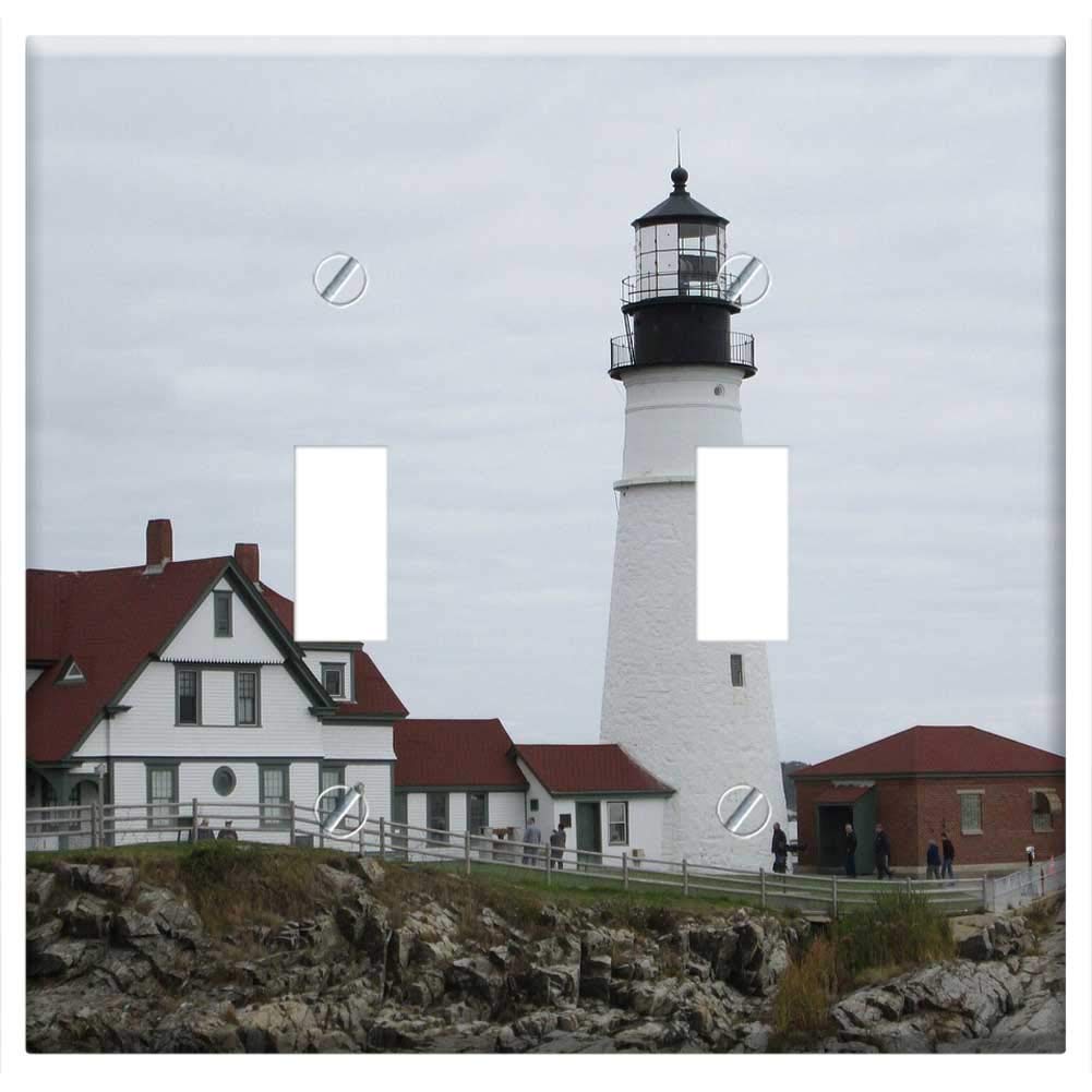 Double Toggle Switch Plate - Portland Head Lighthouse for Home Decor