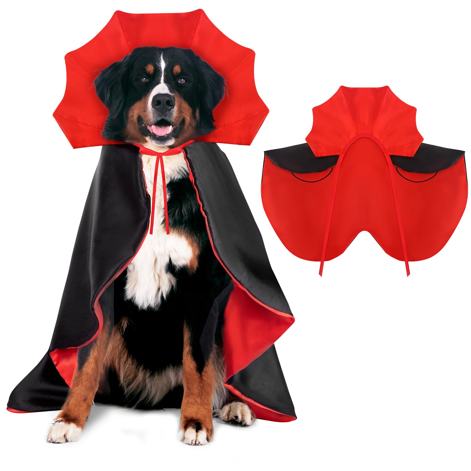 Dog Vampire Costume & Devil Cloak - Halloween Pet Costume for Small, Medium & Large Dogs | Cute Halloween Outfit for Parties & Photo Shoots