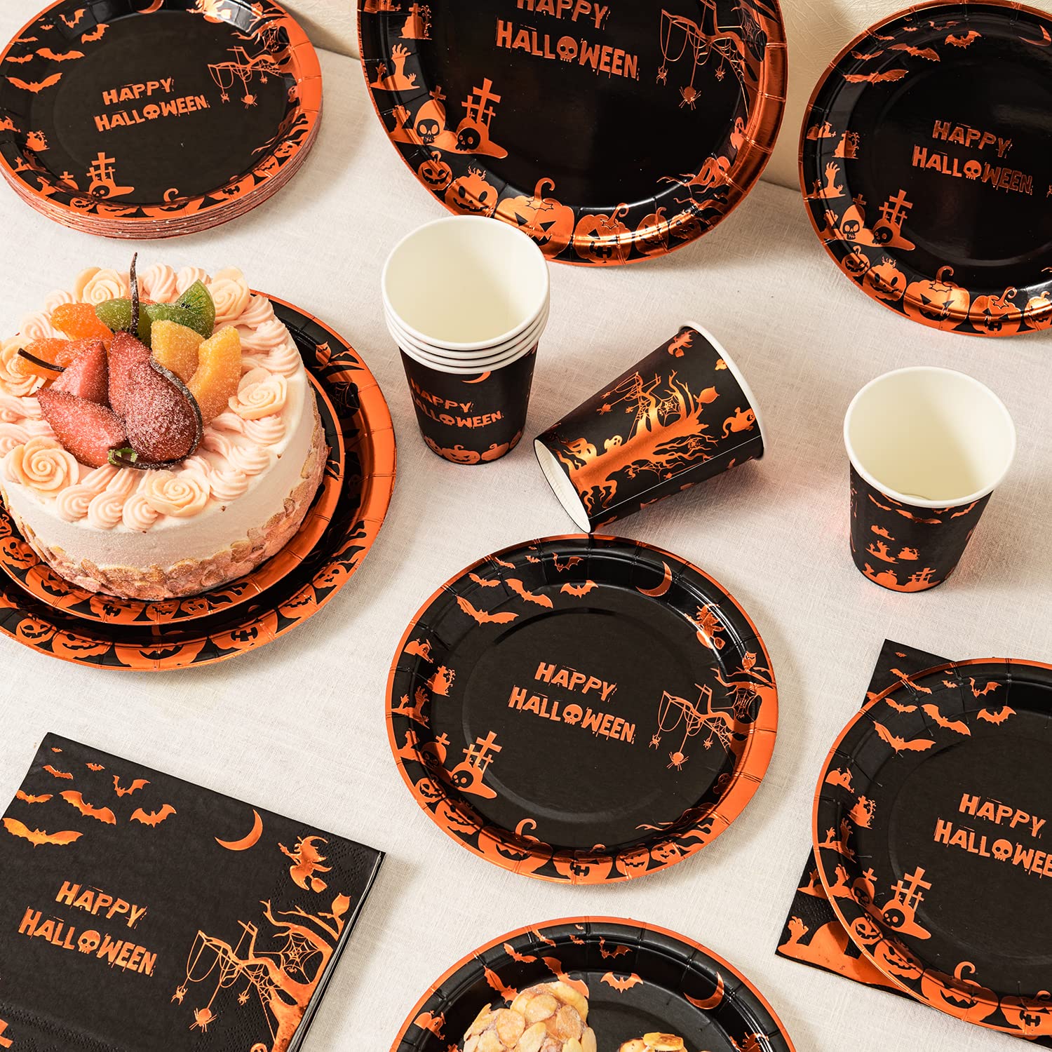 Happy Halloween Party Supplies - 24-Piece Tableware Set (9