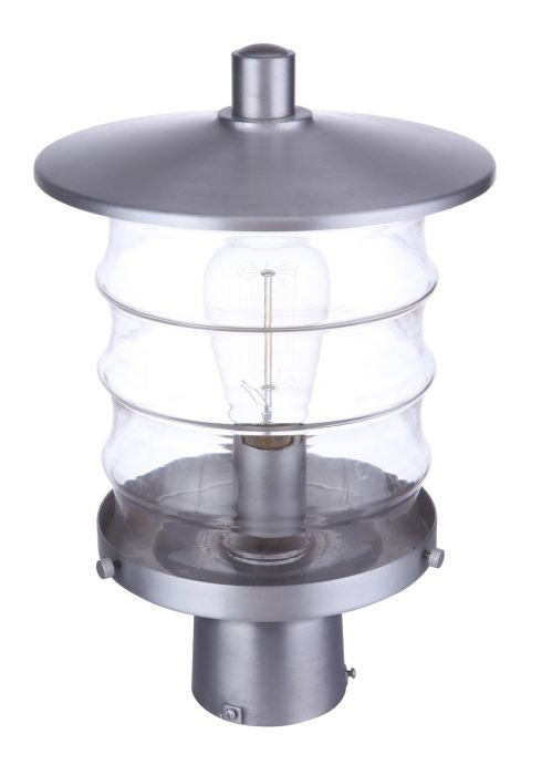 Canon One Light Outdoor Post Mount in Satin Aluminum - Durable Weatherproof Exterior Light Fixture for Driveway, Garden & Pathway Lighting