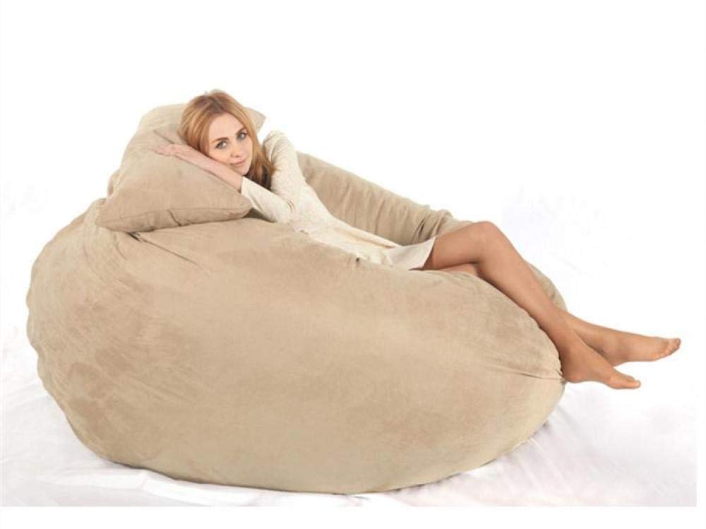 XXL Bean Bag Chair for Adults - Extra Large Lazy Sofa Chair with Removable Cover (Inner Filling Not Included) - Comfortable Lounge Furniture for Living Room, Bedroom & Game Room - Beige