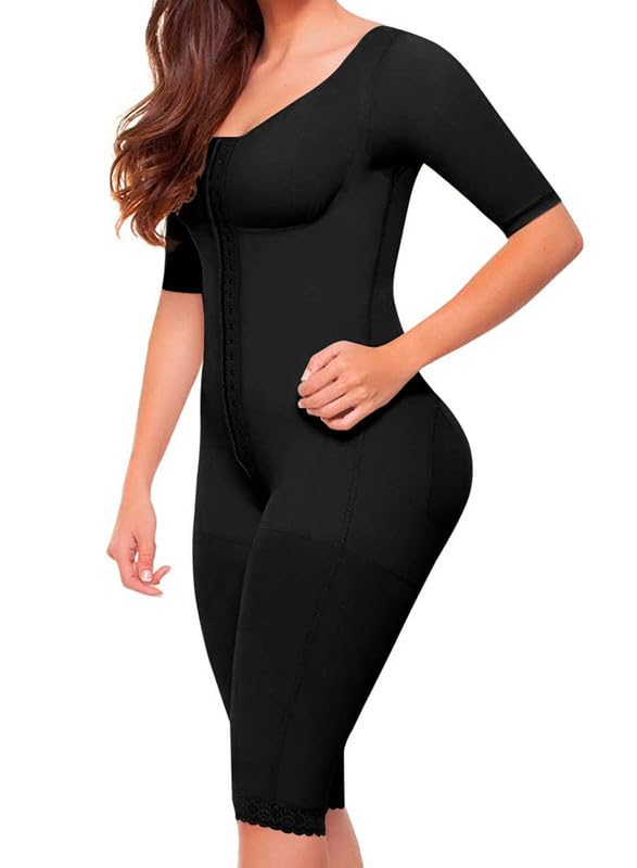 Shapewear with Sleeves - Stage 1 & 2 Colombian Faja for Waist Training, BBL & Body Shaping | Post-Surgery Compression Garment for Tummy Control & Slimming
