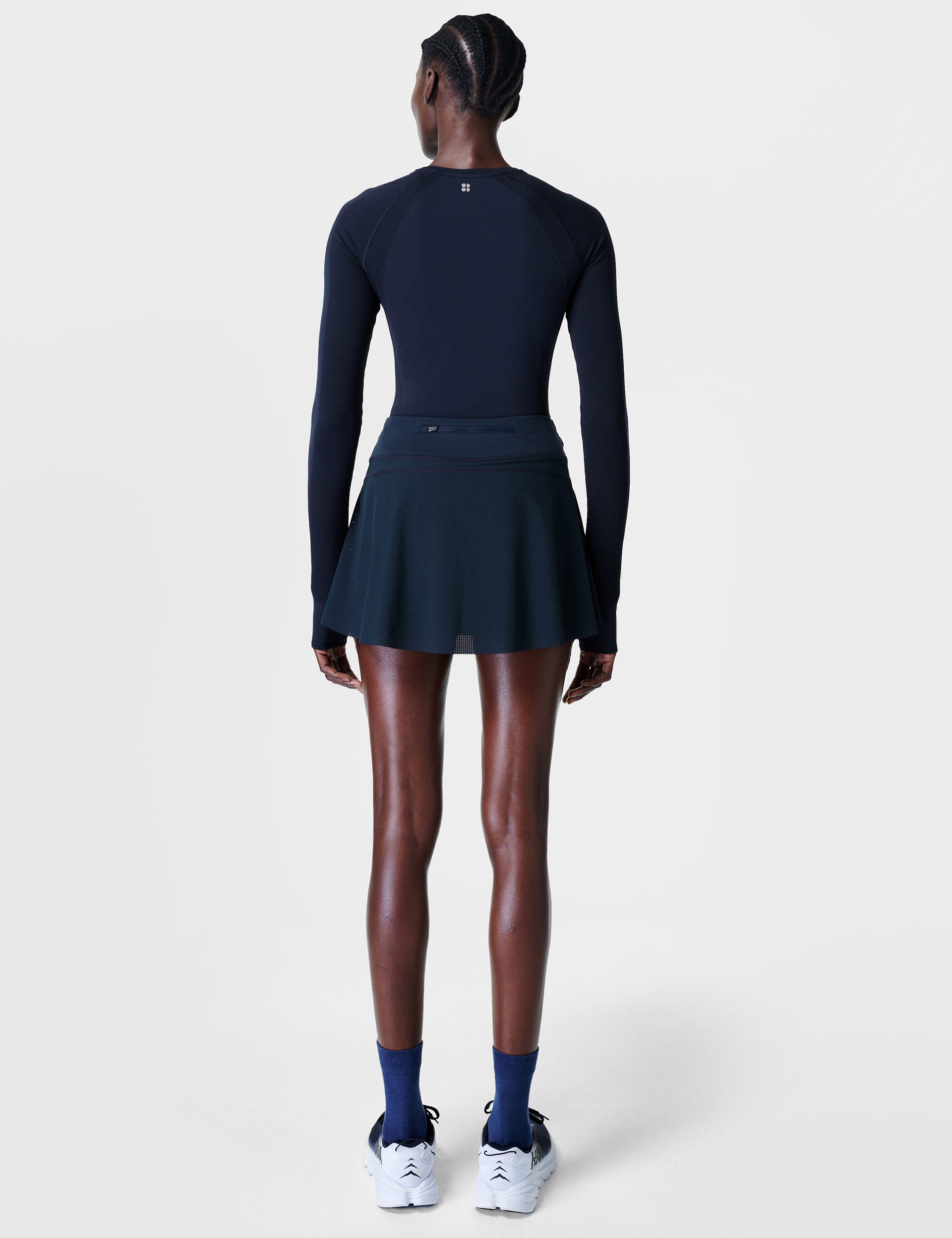 Seamless Workout Long Sleeve Top for Athletes - Navy Blue - Perfect for Gym, Yoga & Running